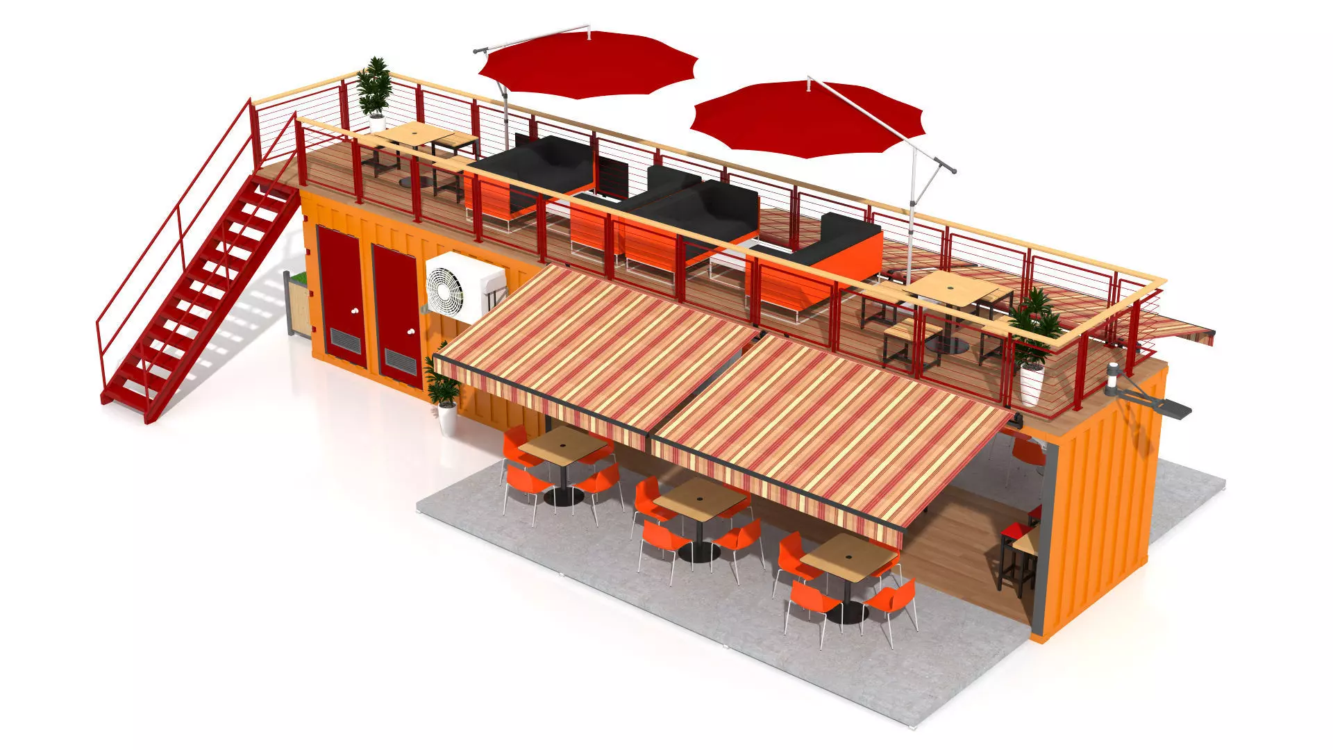 Shipping Container Fast Food 3D model_5