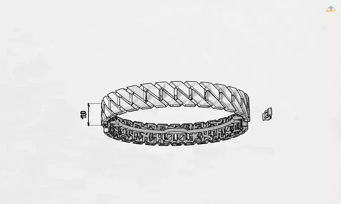 CUBAN BRACELT BANGLE BH-008 3D print model