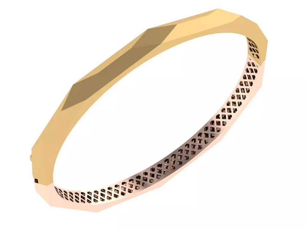smooth gold bangle 3D model 3D print model