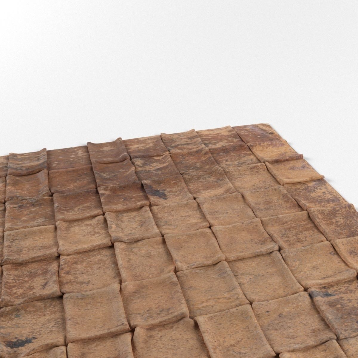 Patchwork leather rug 3D model_2