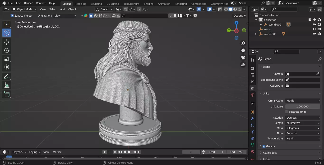 Medieval Irish King Chess Piece 3D print model_5