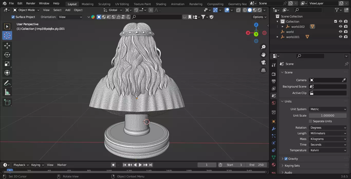 Medieval Irish King Chess Piece 3D print model_7