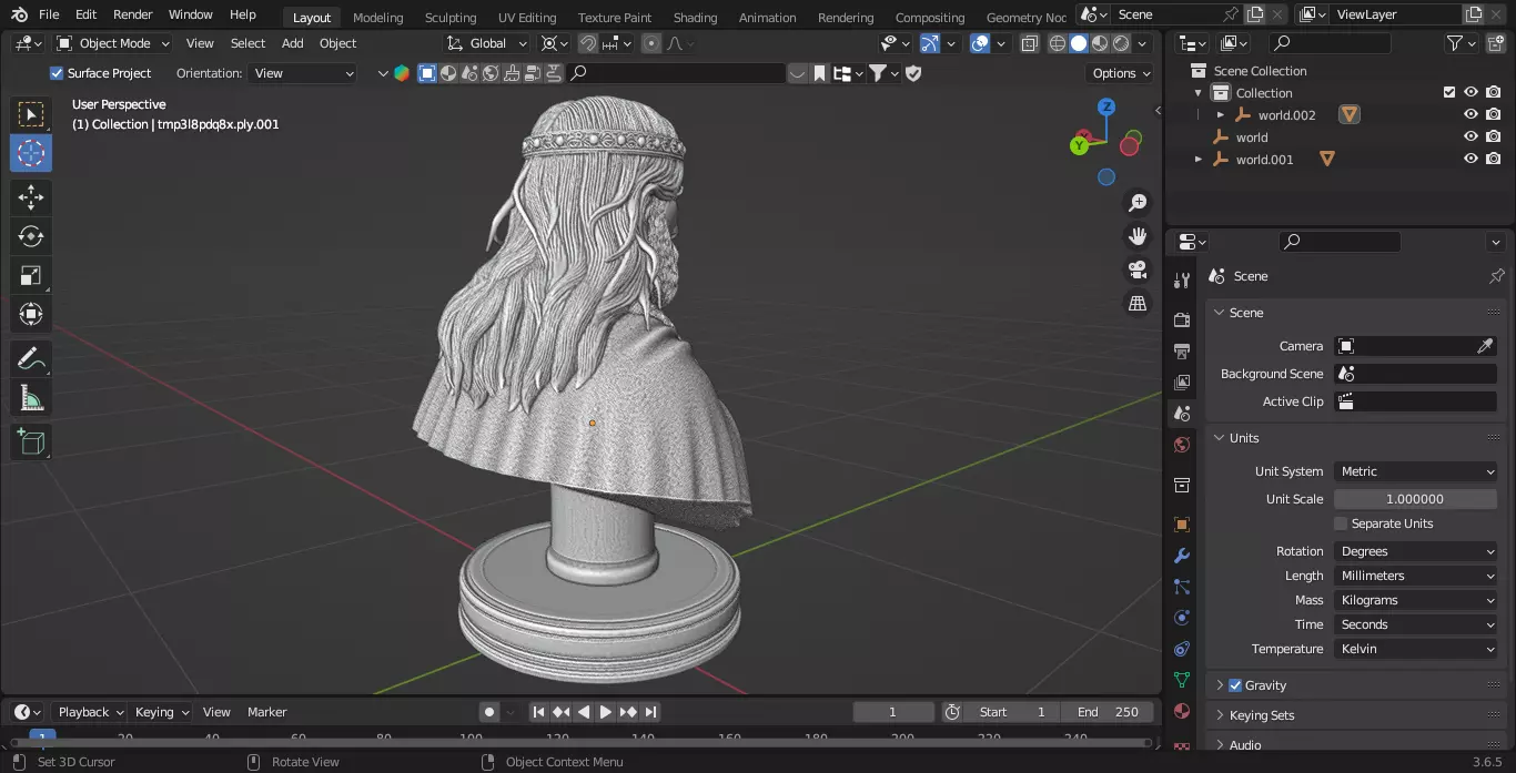 Medieval Irish King Chess Piece 3D print model_6