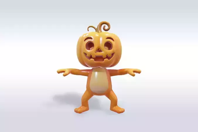 Scarecrow Pumpkin 3D Character