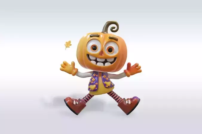 Scarecrow Pumpkin 3D Character
