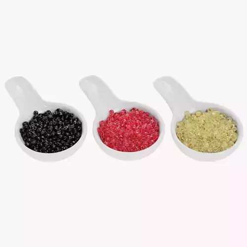 Caviar Set - Appetizer Spoons with Fish Roe Serving Setup 3D model