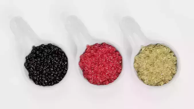 Caviar Set - Appetizer Spoons with Fish Roe Serving Setup 3D model 6