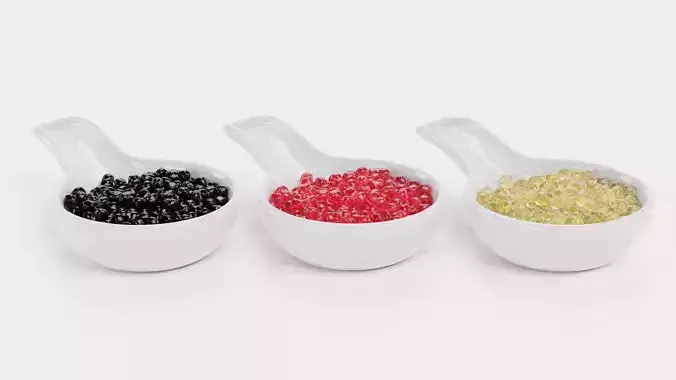 Caviar Set - Appetizer Spoons with Fish Roe Serving Setup 3D model 5