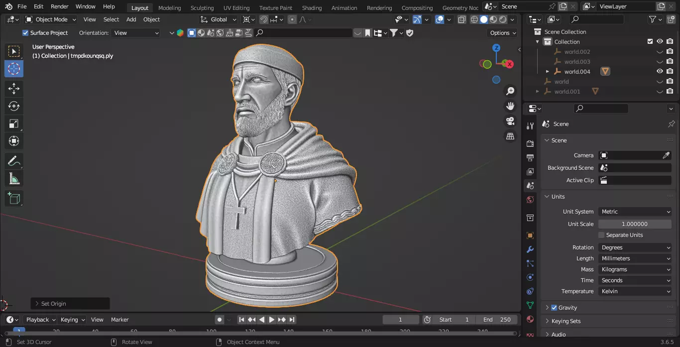 Medieval Irish Bishop Chess Piece 3D print model_1