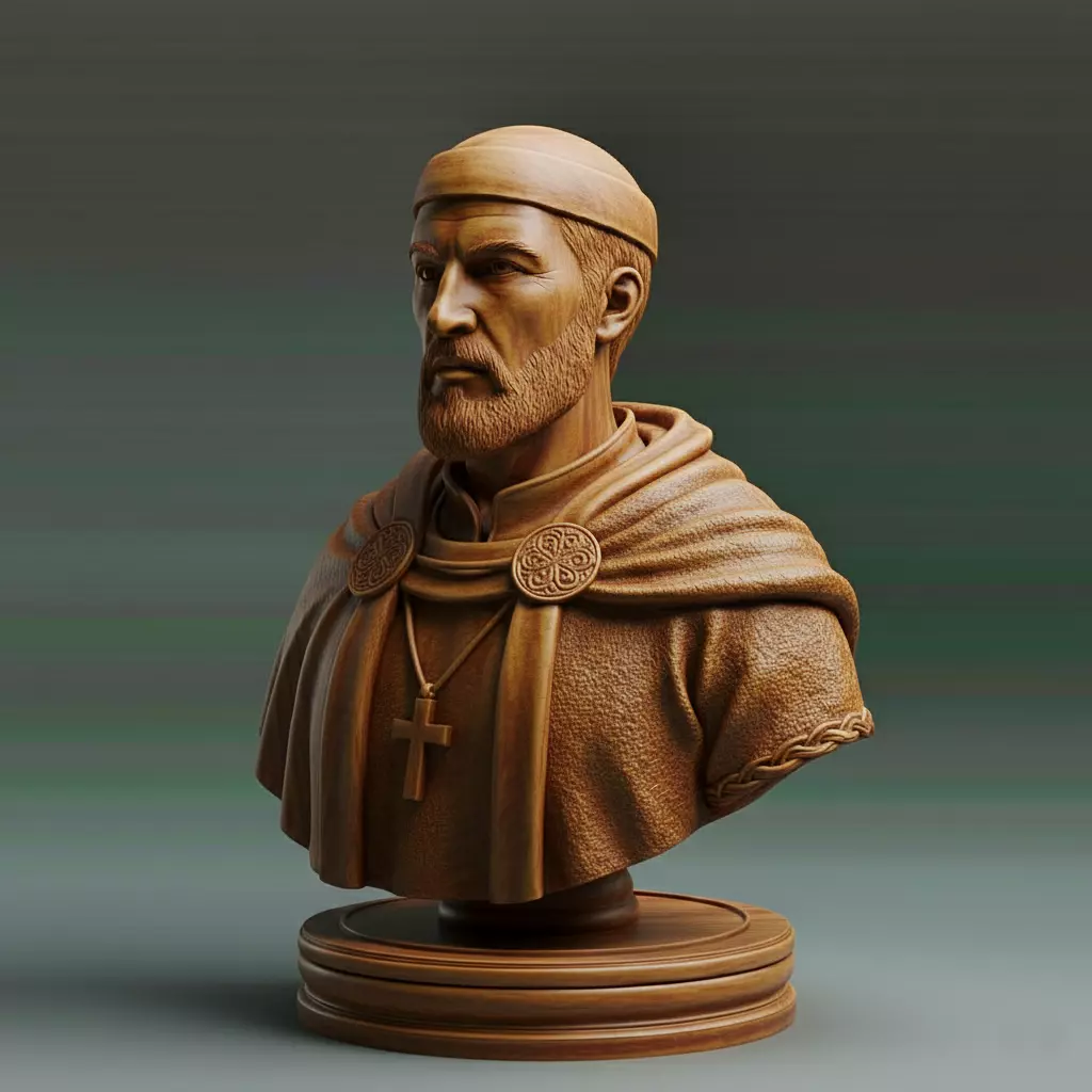 Medieval Irish Bishop Chess Piece 3D print model_0