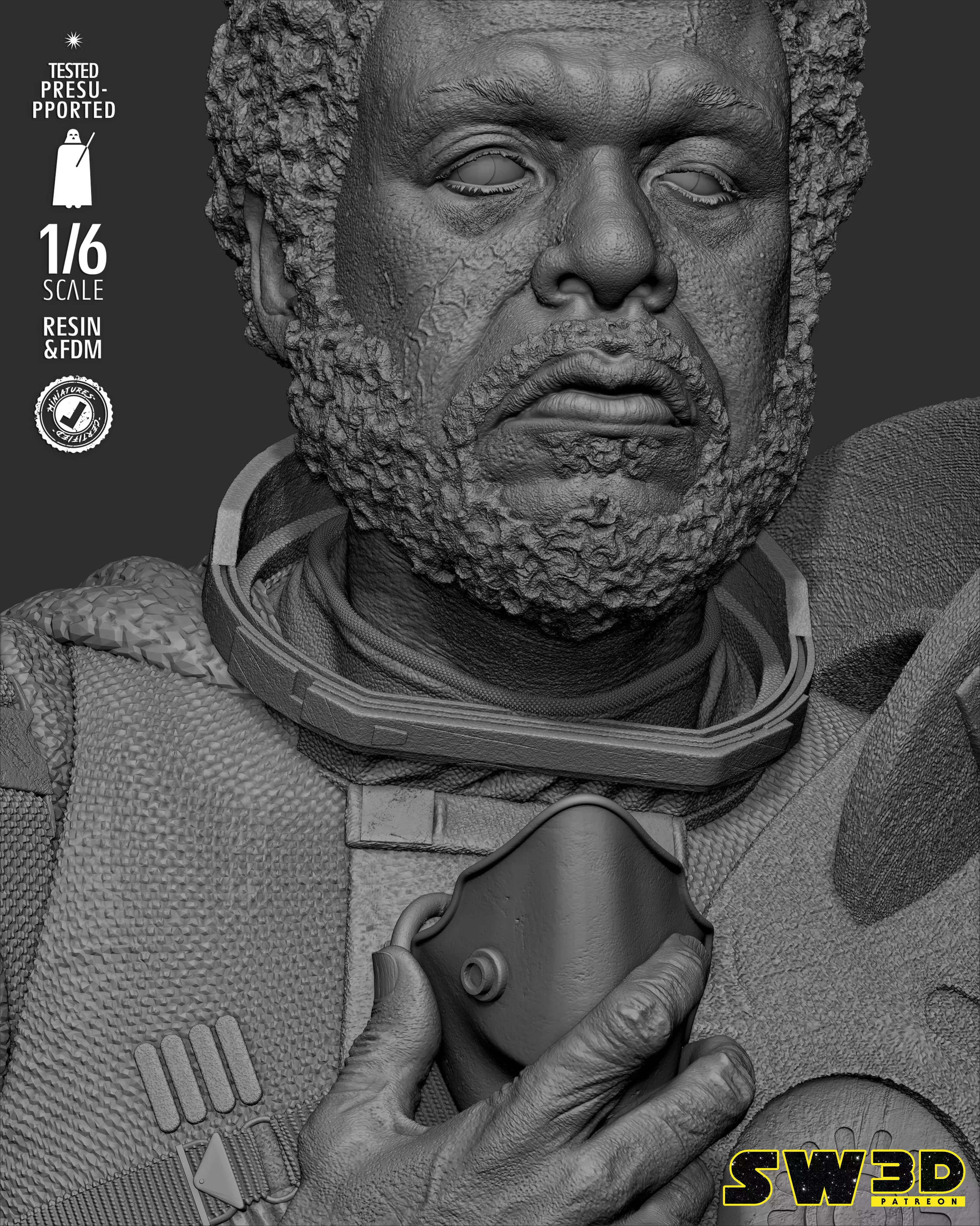 STAR WARS Saw Gerrera Sculpture 3D print model_12