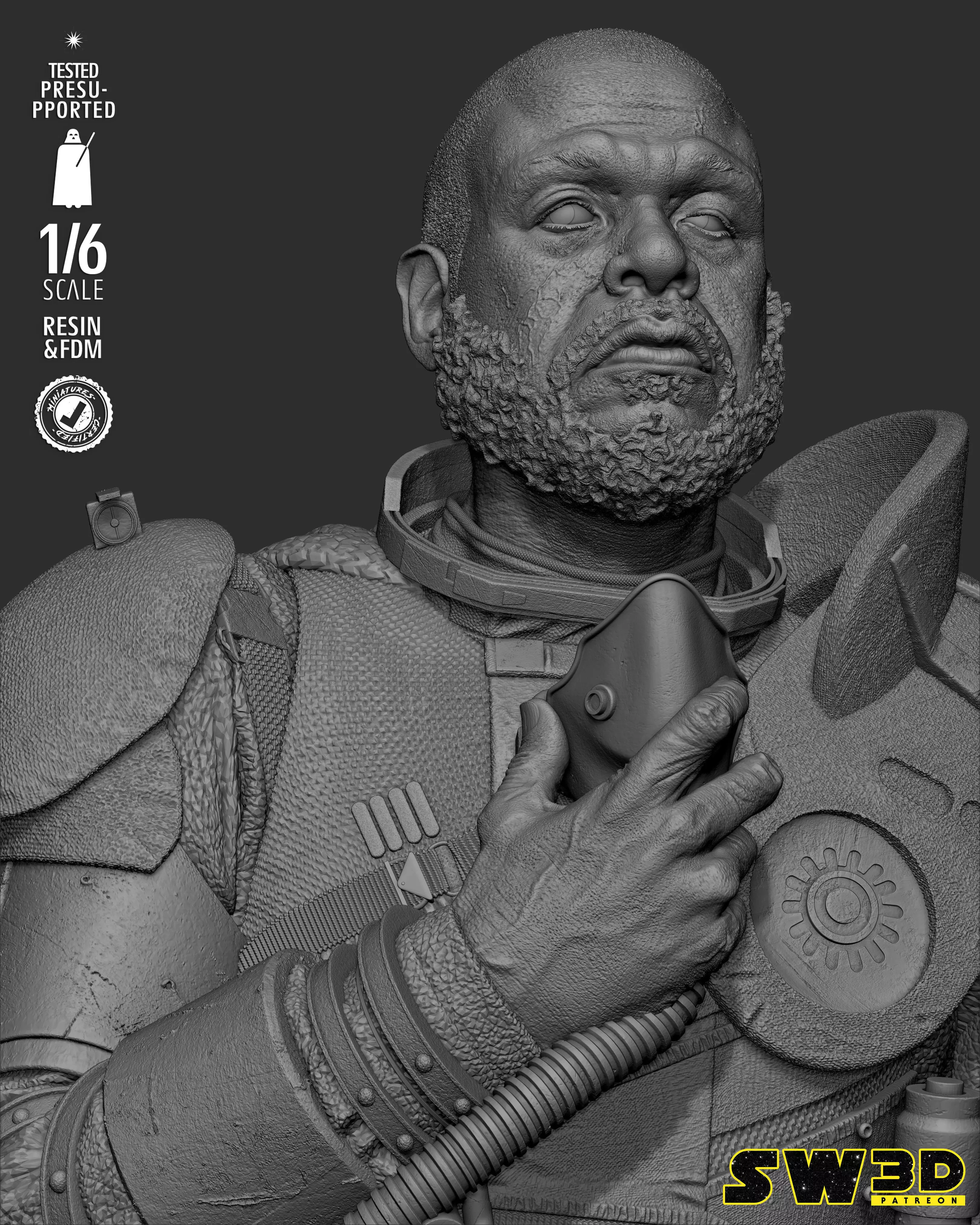 STAR WARS Saw Gerrera Sculpture 3D print model_45
