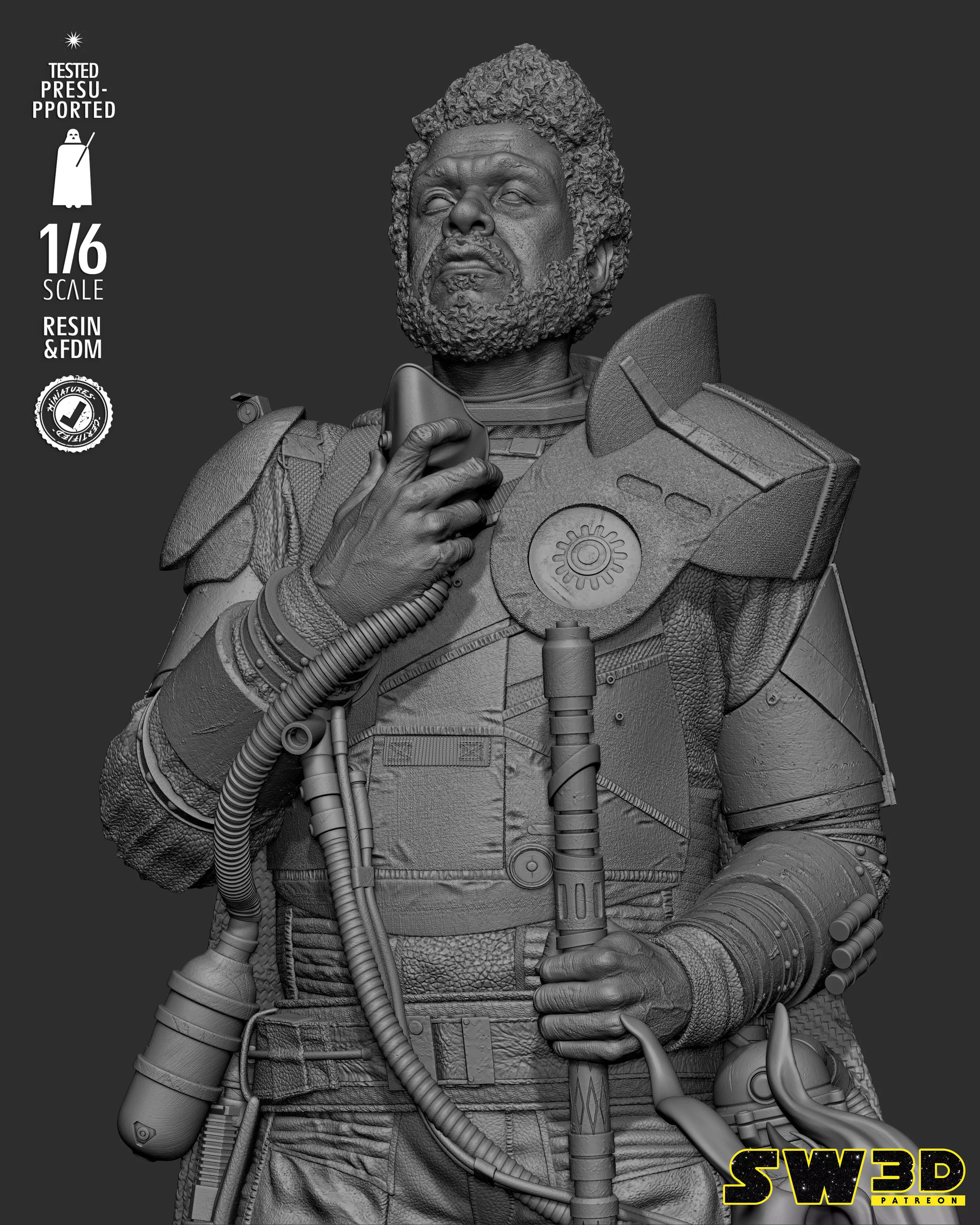 STAR WARS Saw Gerrera Sculpture 3D print model_46