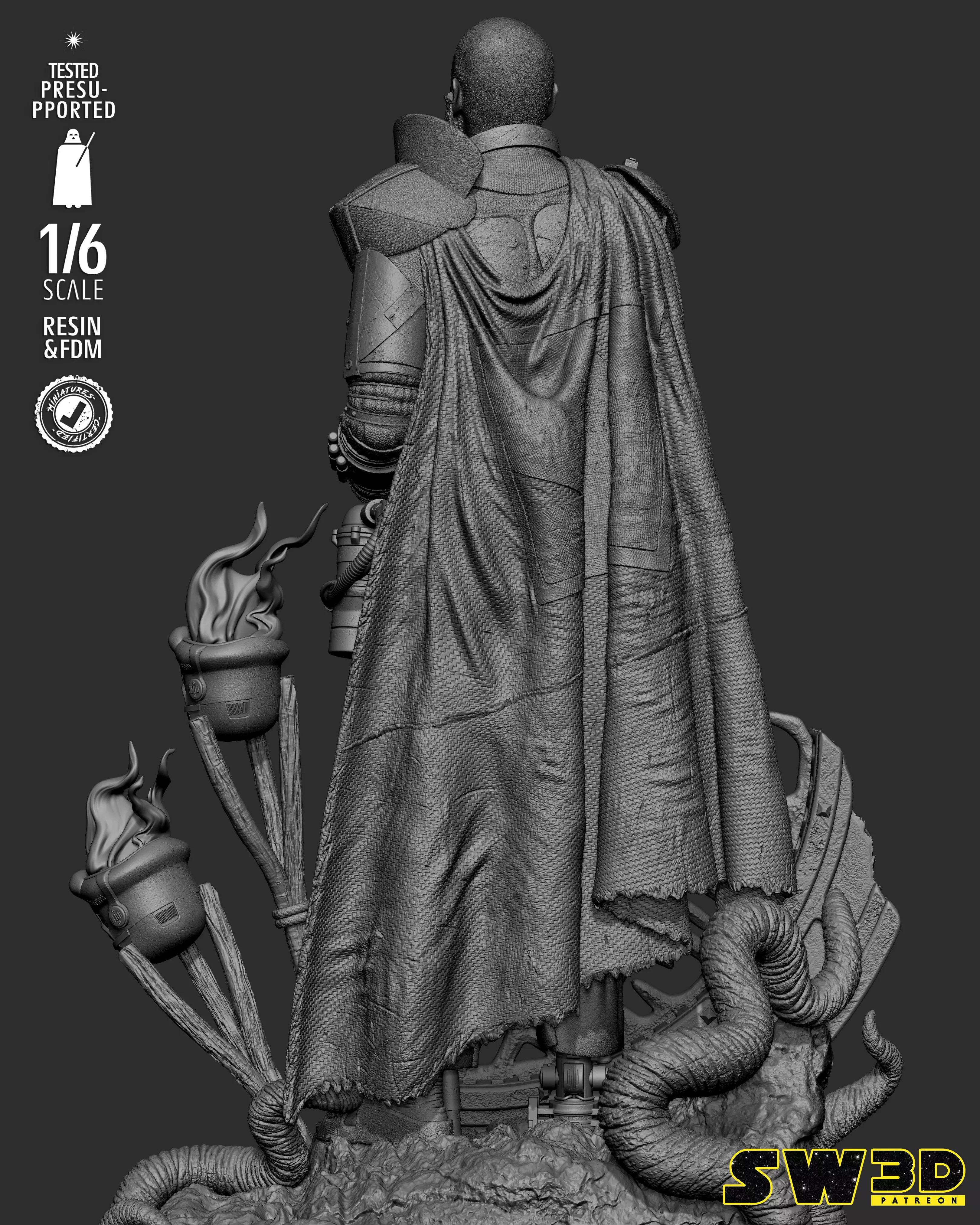 STAR WARS Saw Gerrera Sculpture 3D print model_24