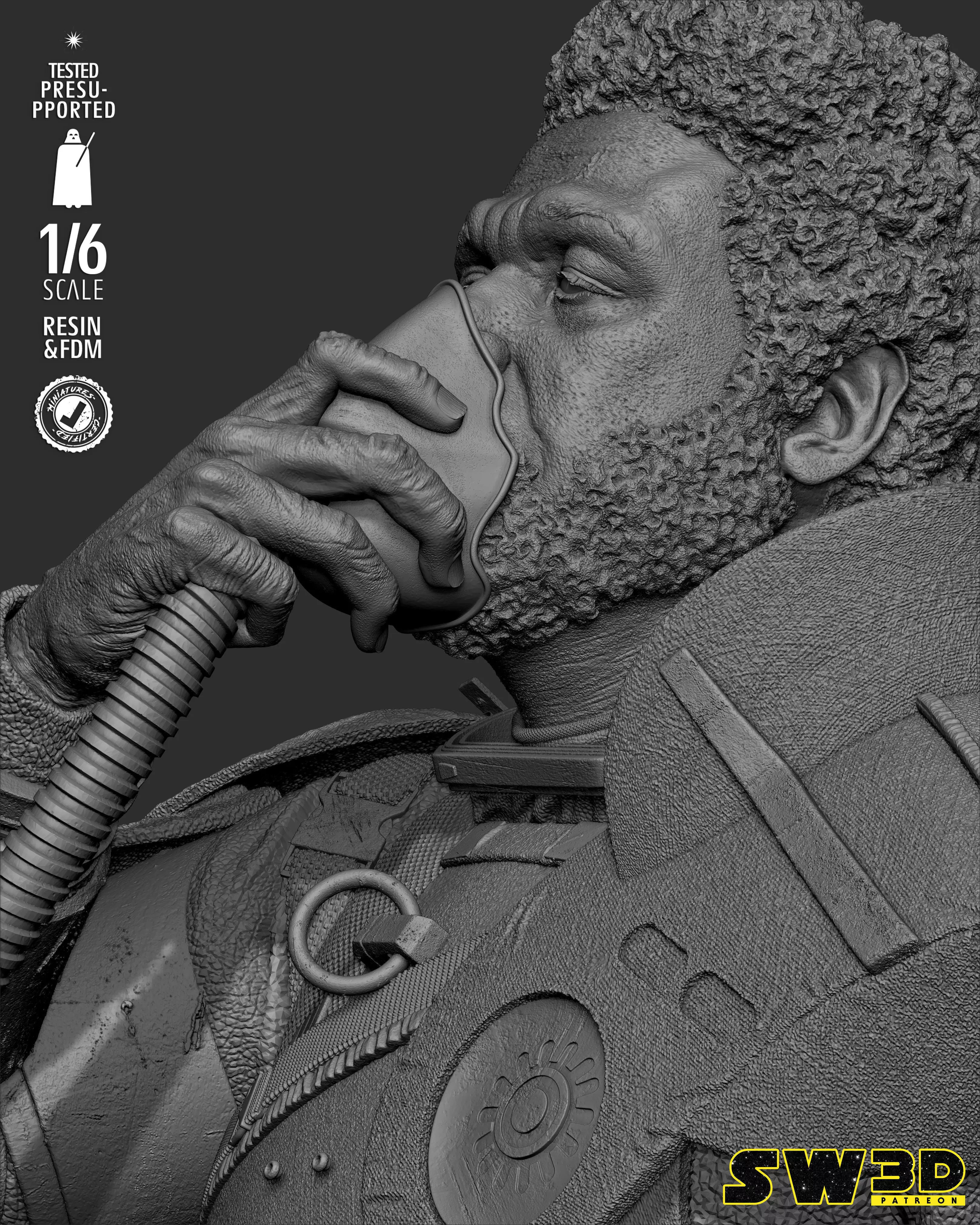 STAR WARS Saw Gerrera Sculpture 3D print model_26