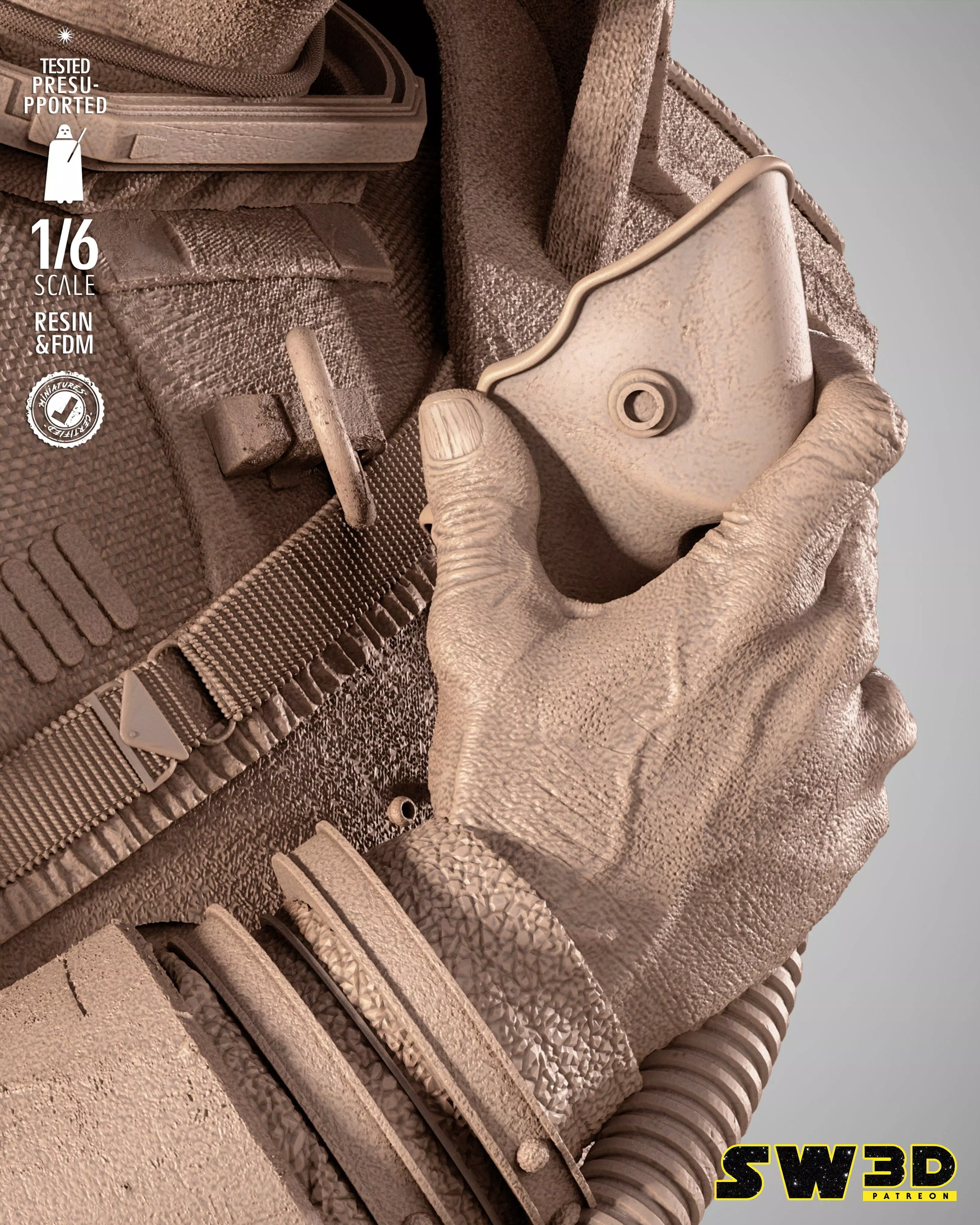 STAR WARS Saw Gerrera Sculpture 3D print model_48