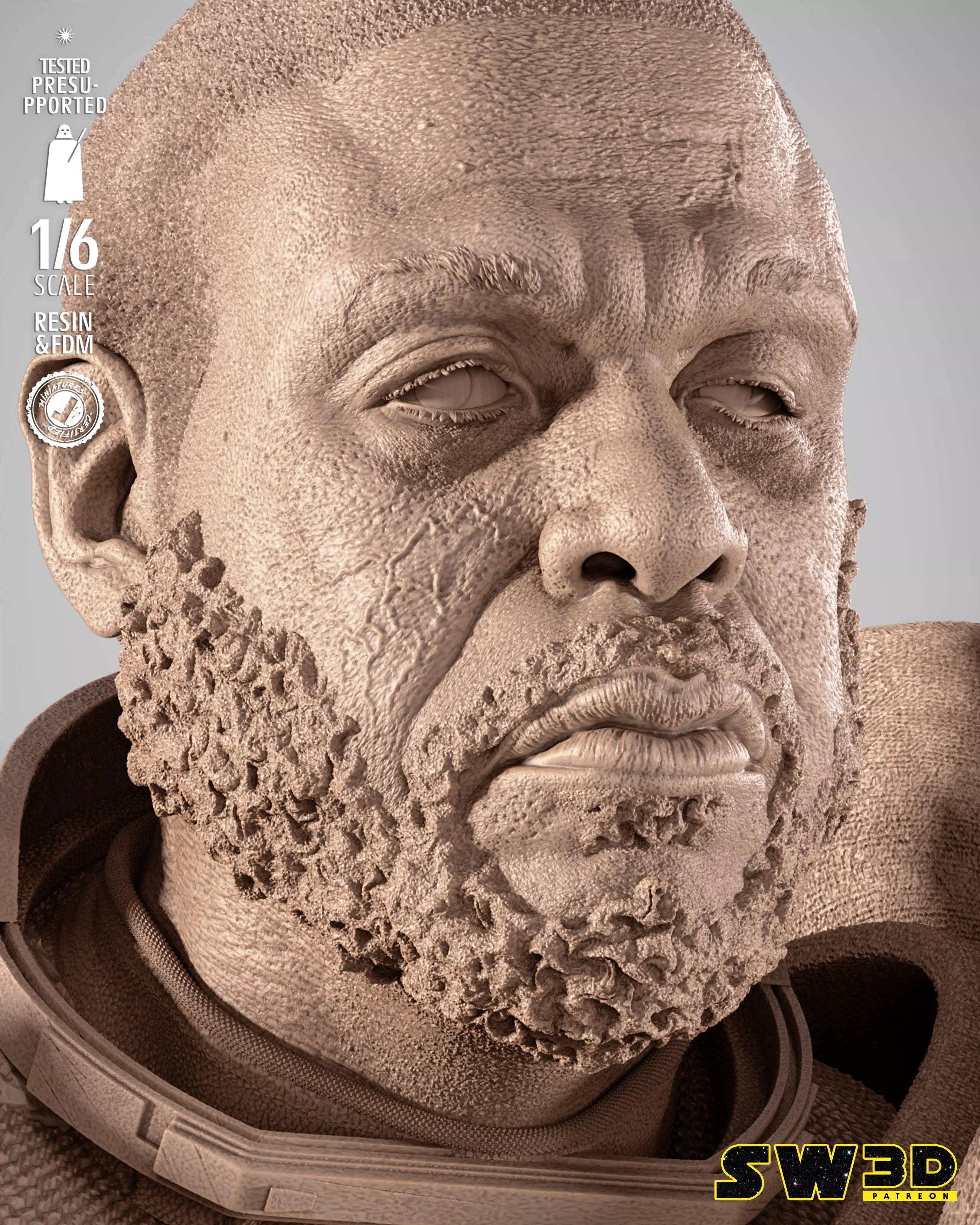STAR WARS Saw Gerrera Sculpture 3D print model_40