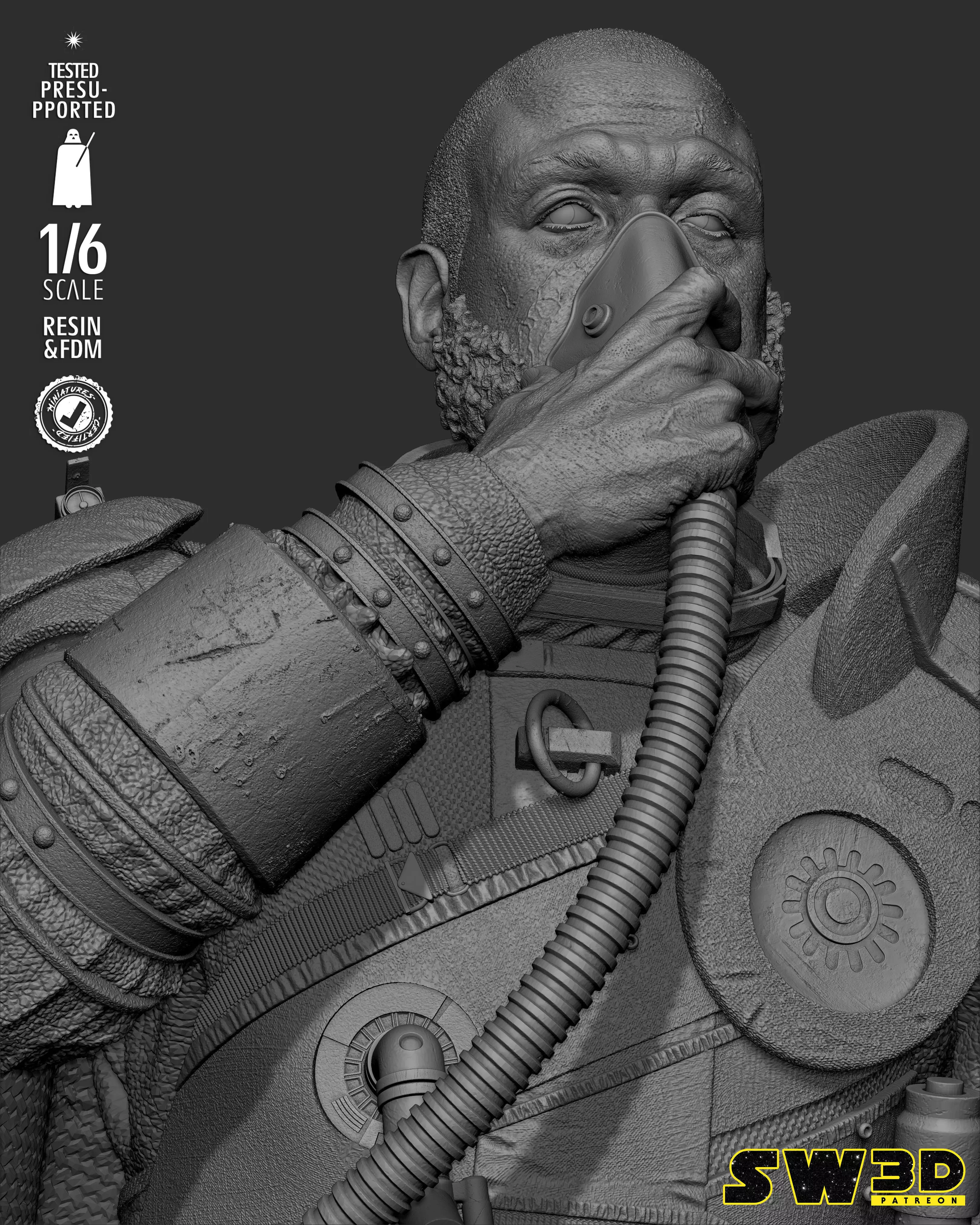 STAR WARS Saw Gerrera Sculpture 3D print model_56