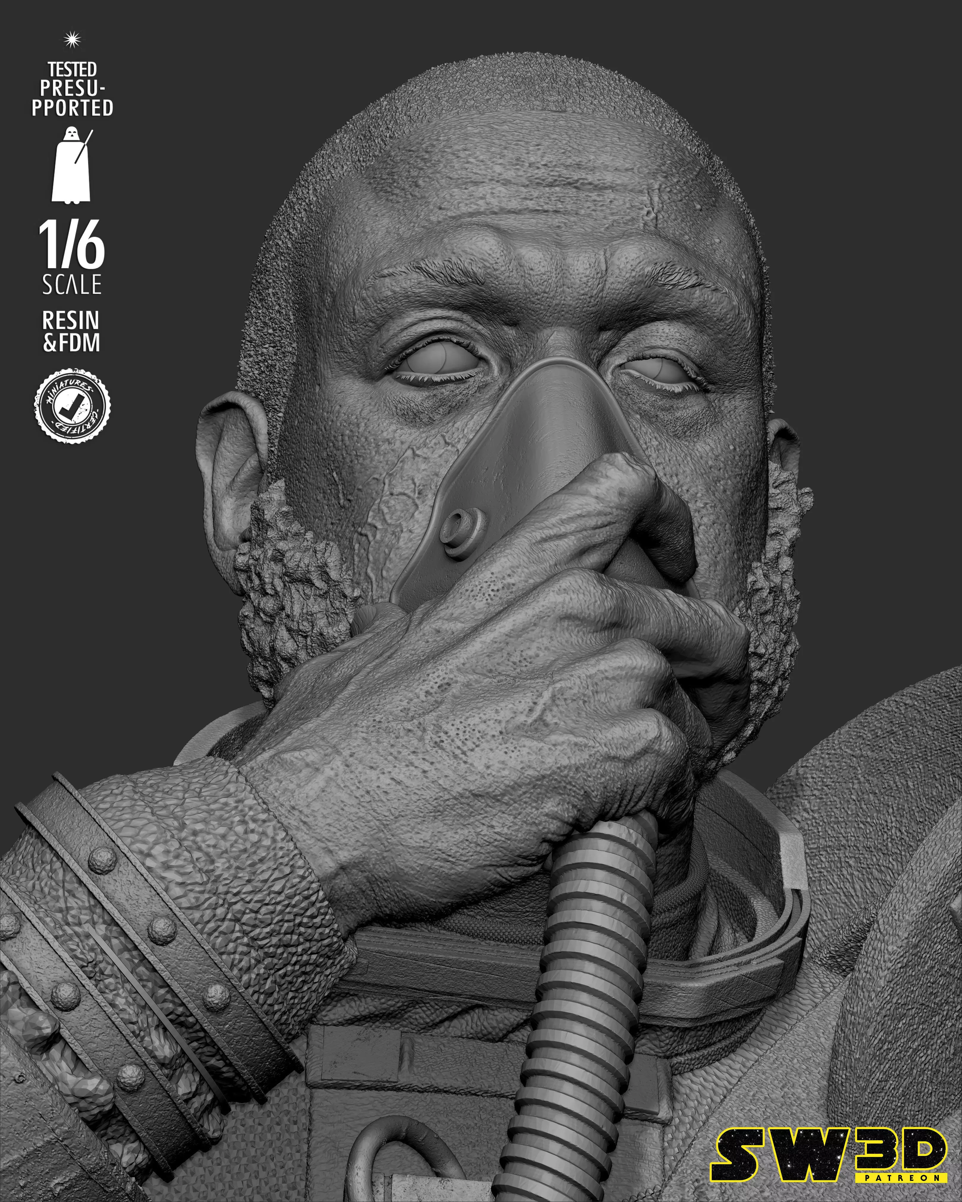 STAR WARS Saw Gerrera Sculpture 3D print model_35