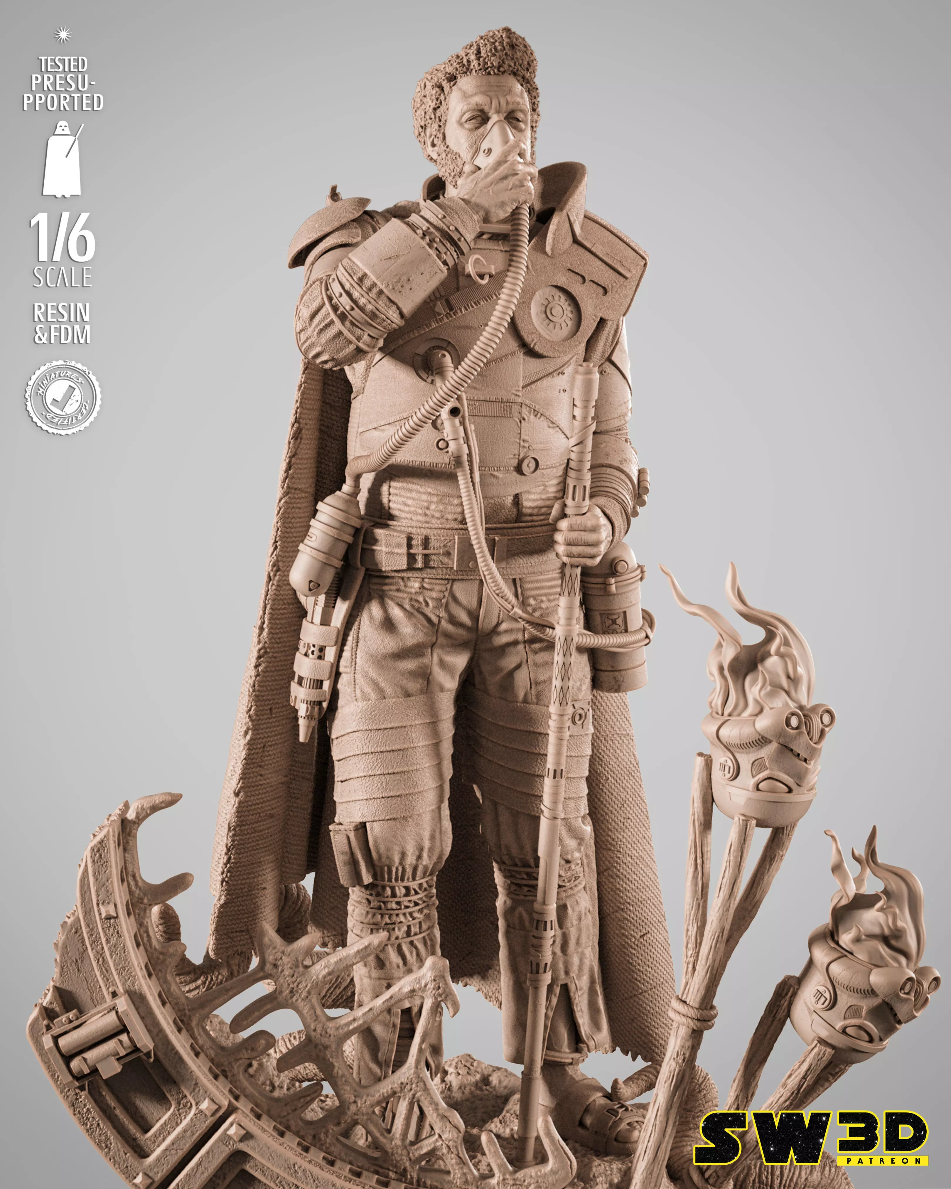 STAR WARS Saw Gerrera Sculpture 3D print model_9