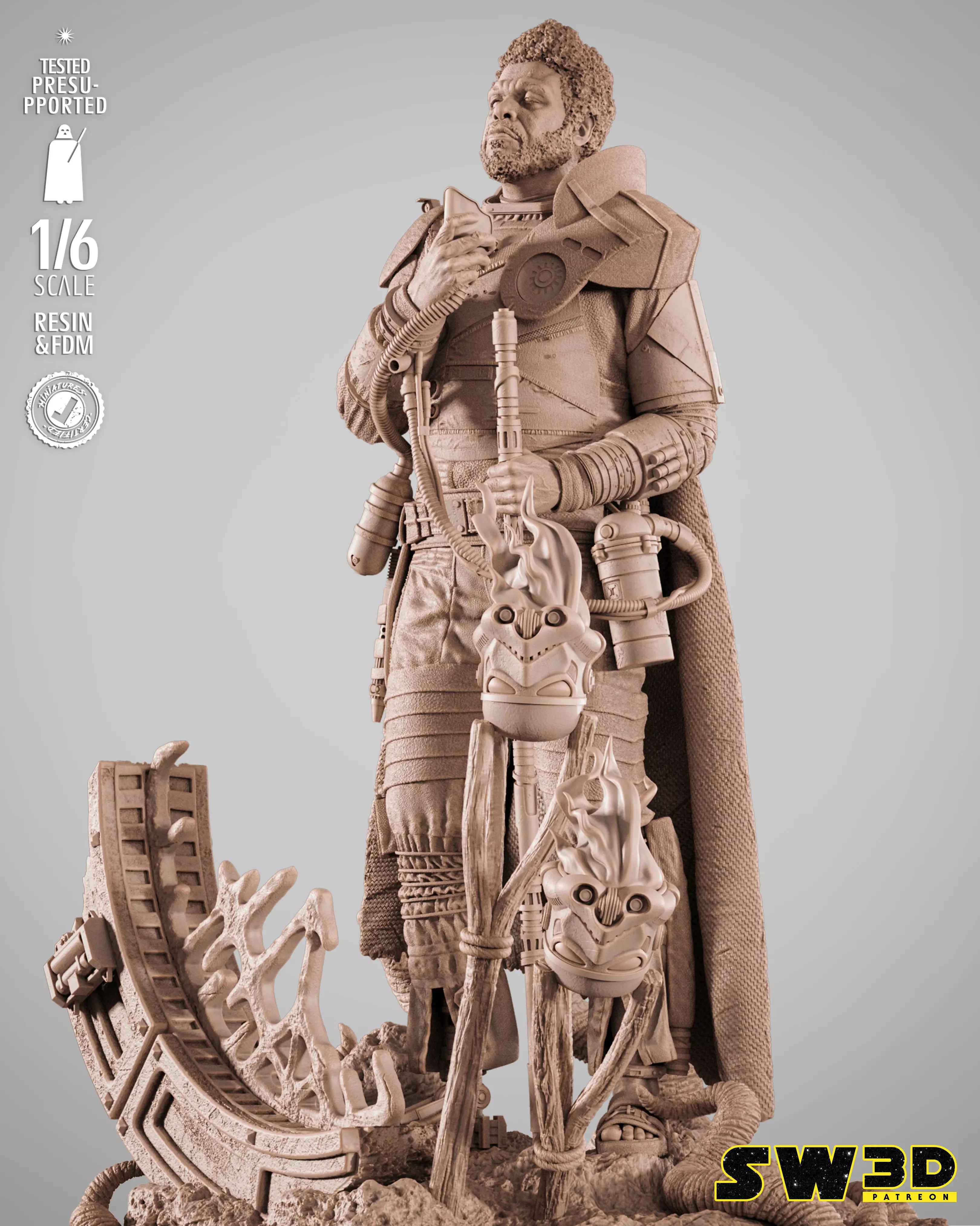 STAR WARS Saw Gerrera Sculpture 3D print model_28
