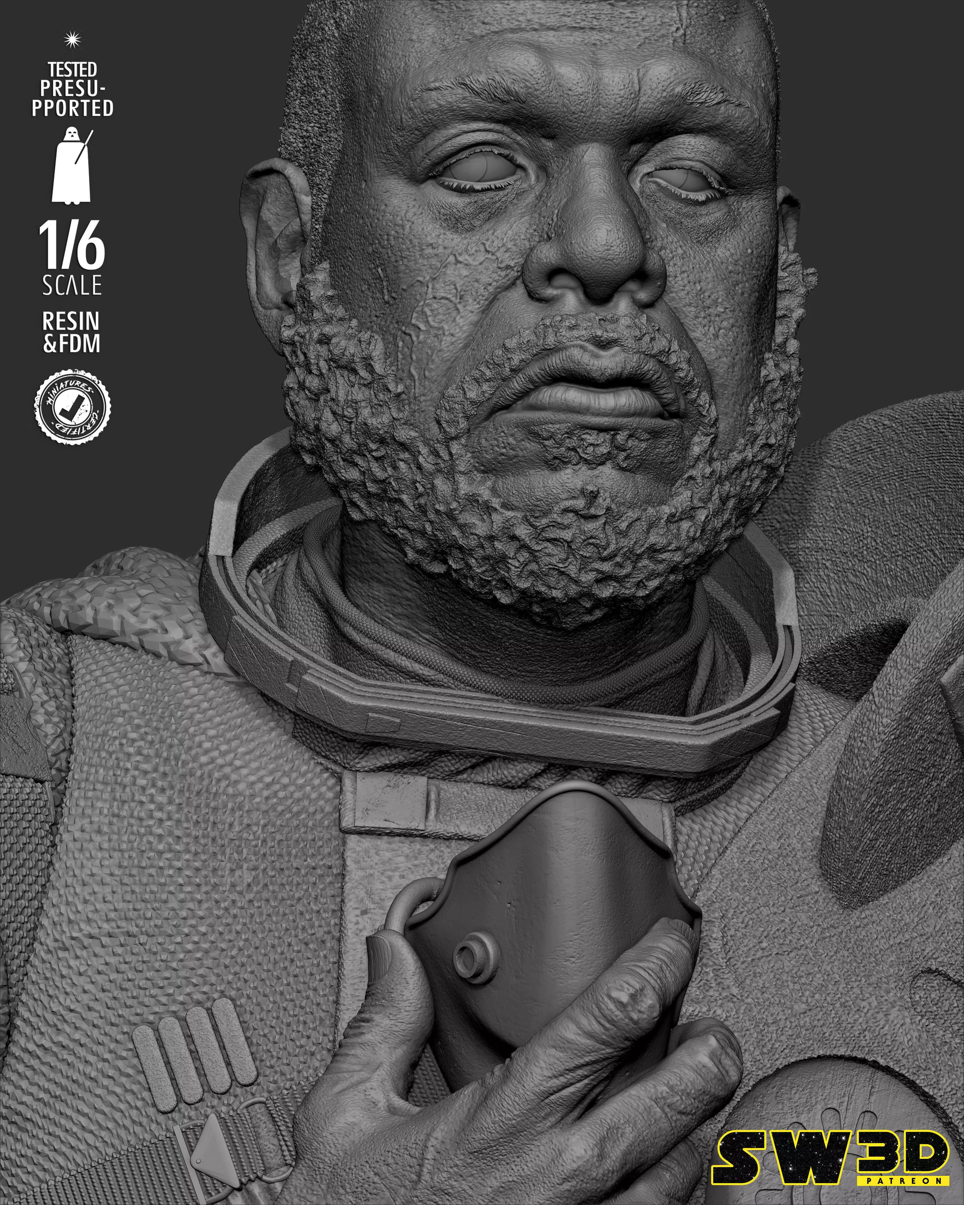 STAR WARS Saw Gerrera Sculpture 3D print model_20