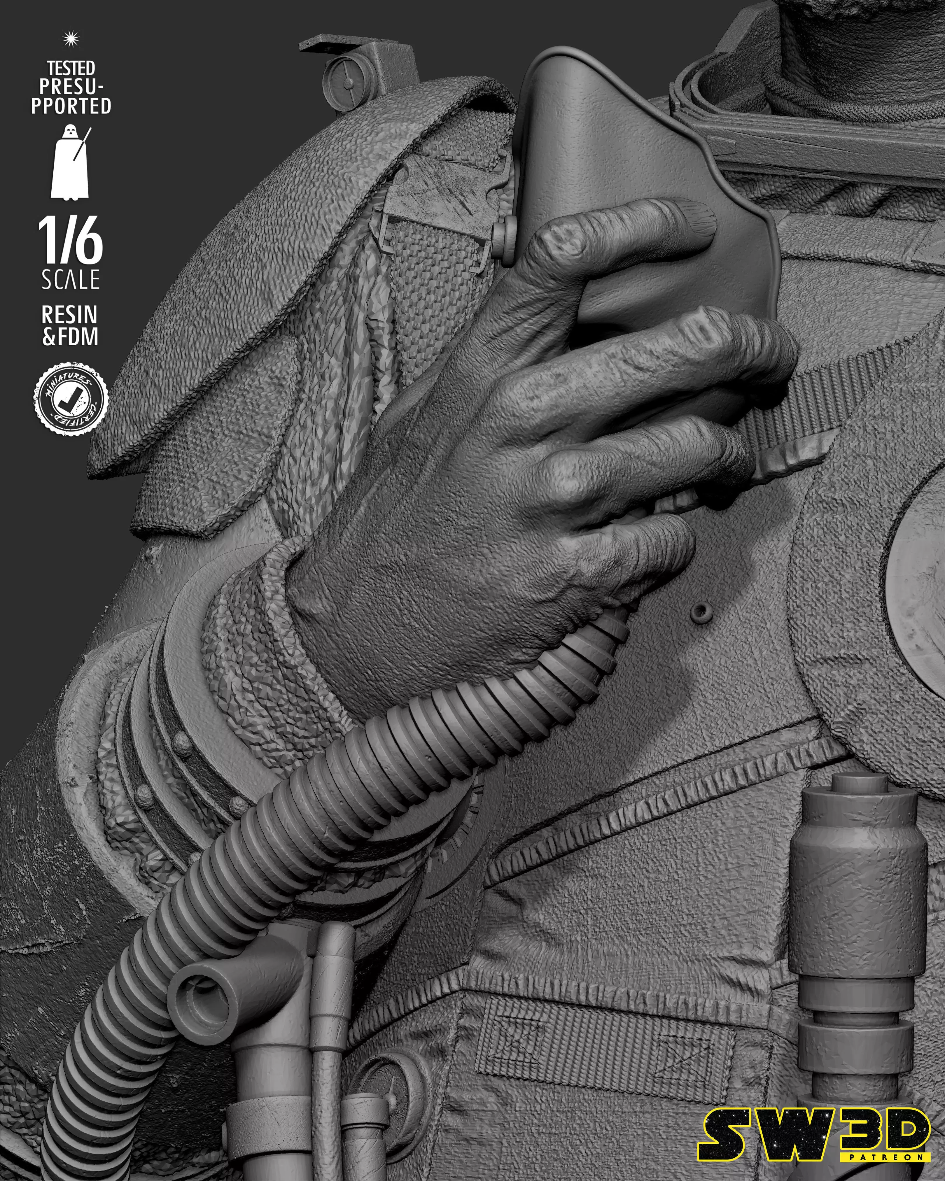 STAR WARS Saw Gerrera Sculpture 3D print model_50