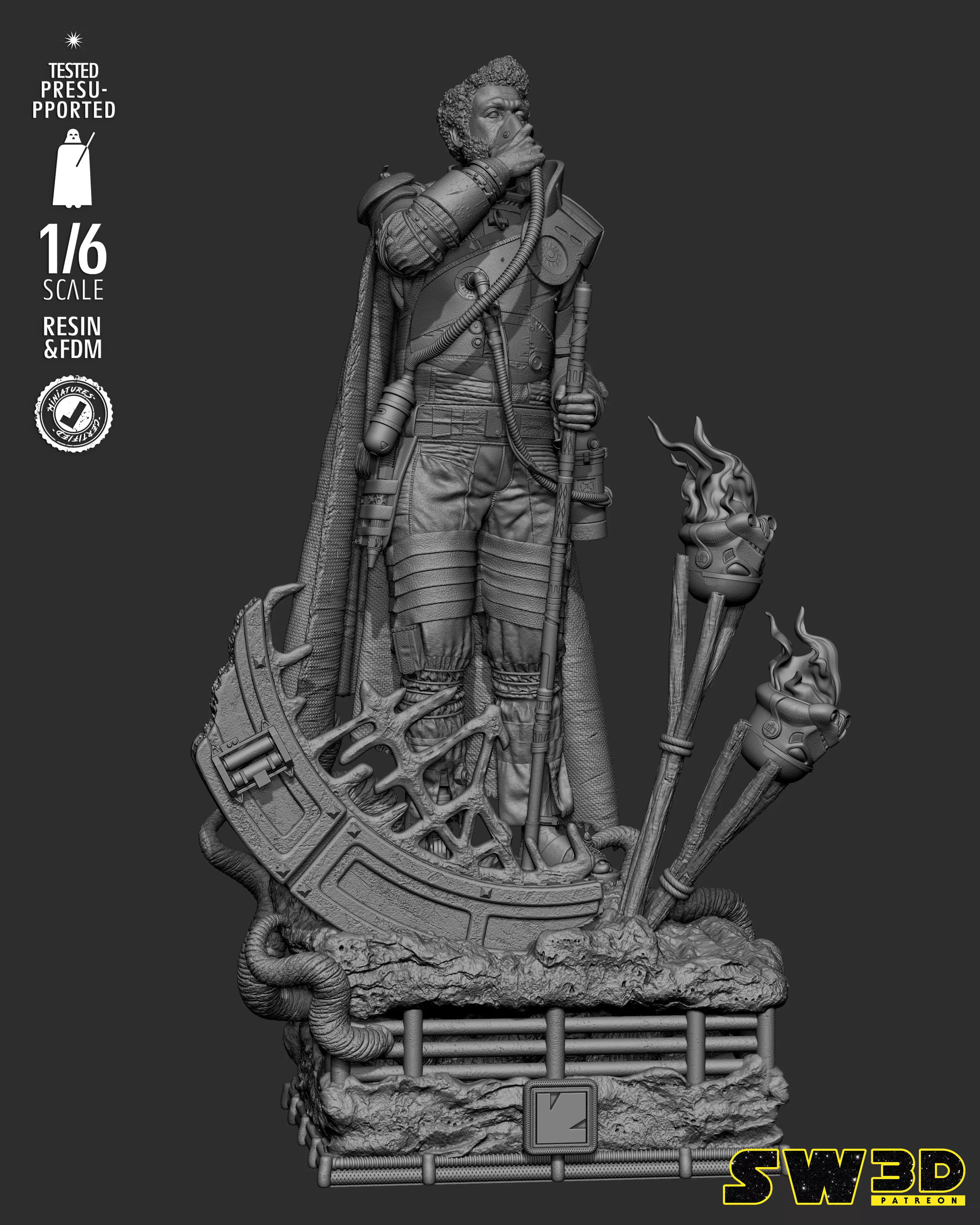 STAR WARS Saw Gerrera Sculpture 3D print model_63