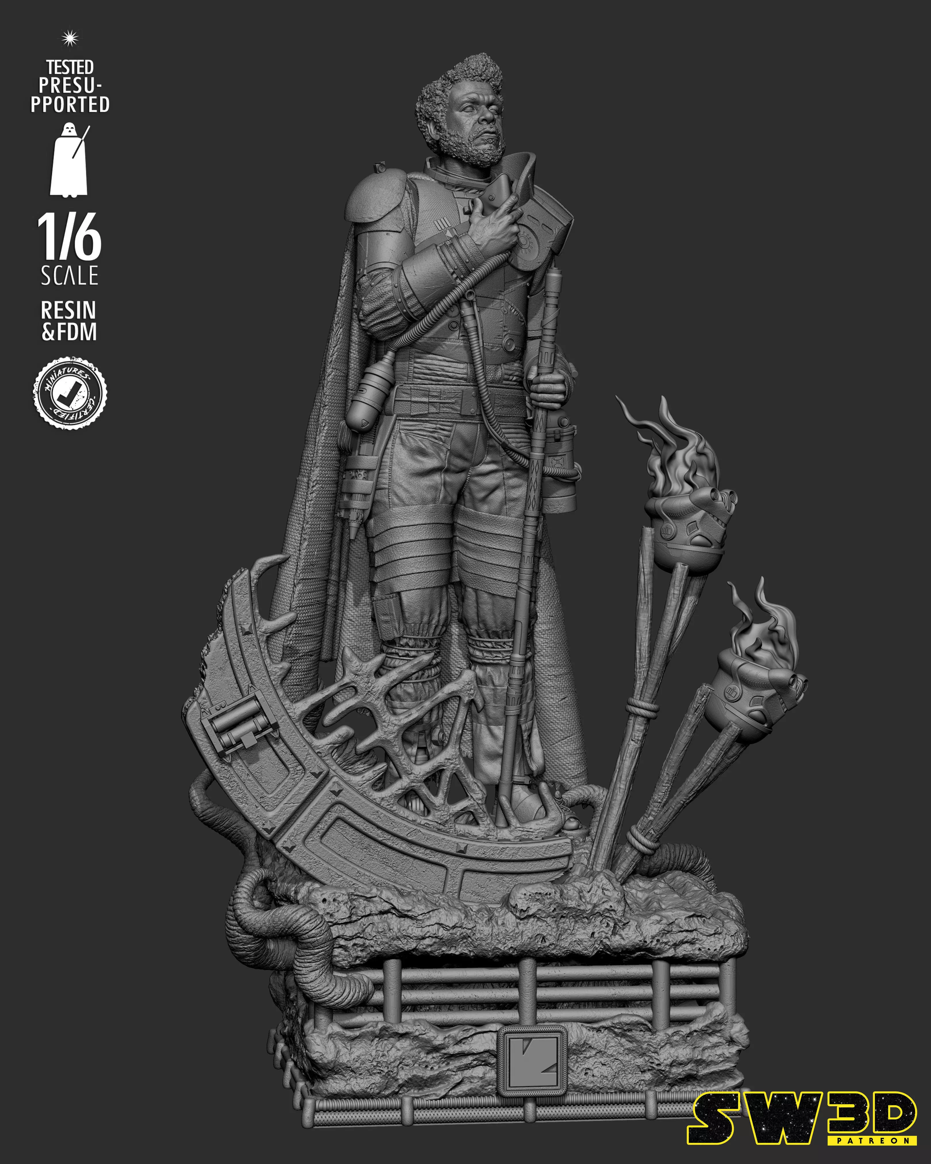 STAR WARS Saw Gerrera Sculpture 3D print model_30