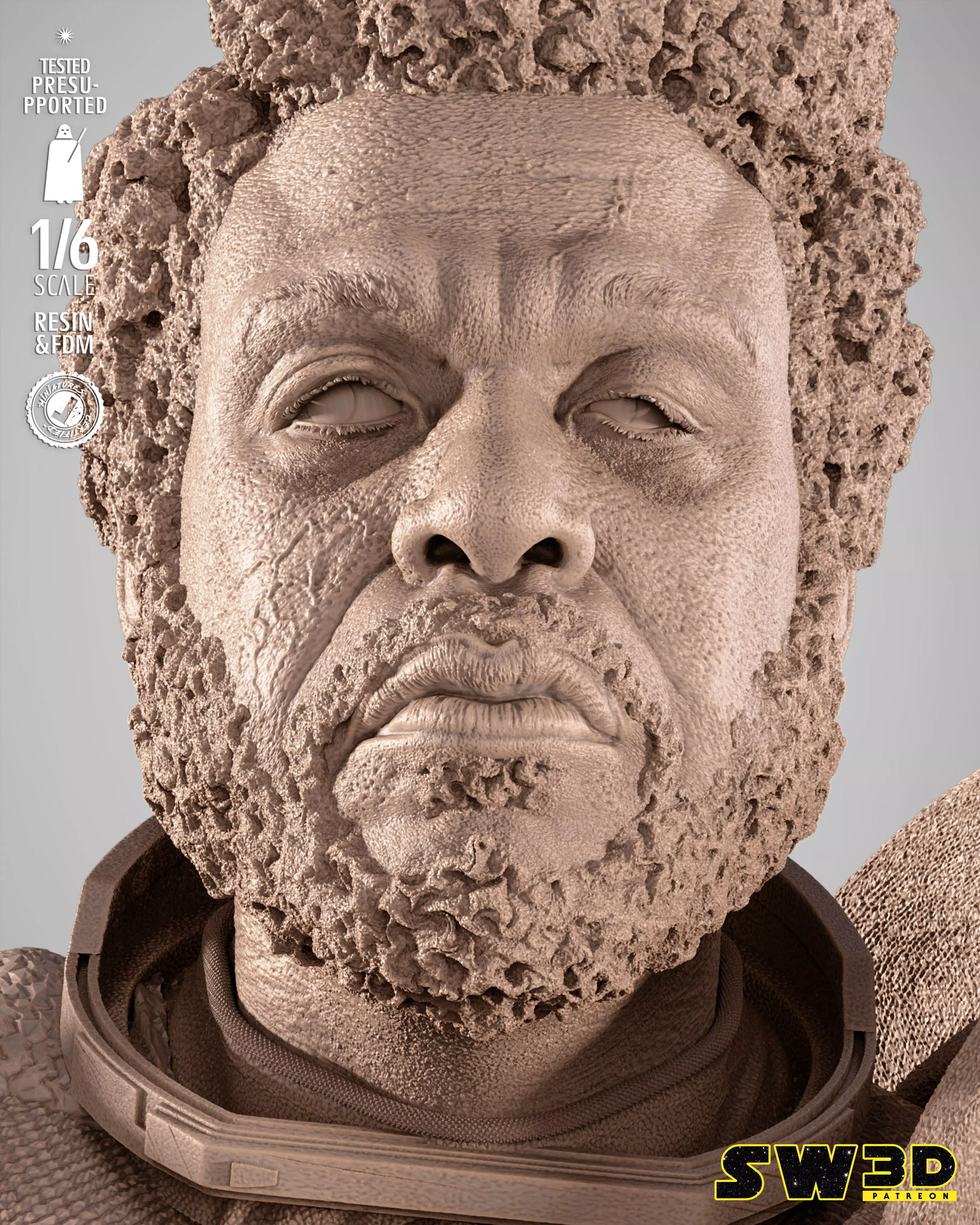 STAR WARS Saw Gerrera Sculpture 3D print model_4