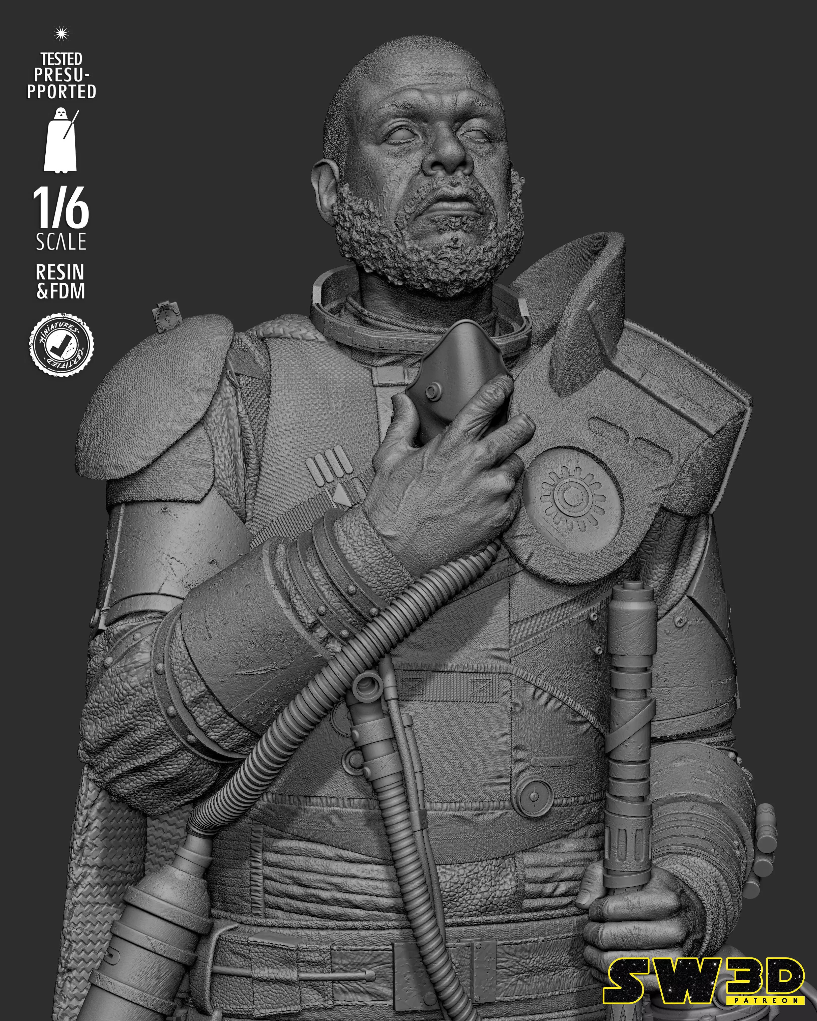 STAR WARS Saw Gerrera Sculpture 3D print model_53