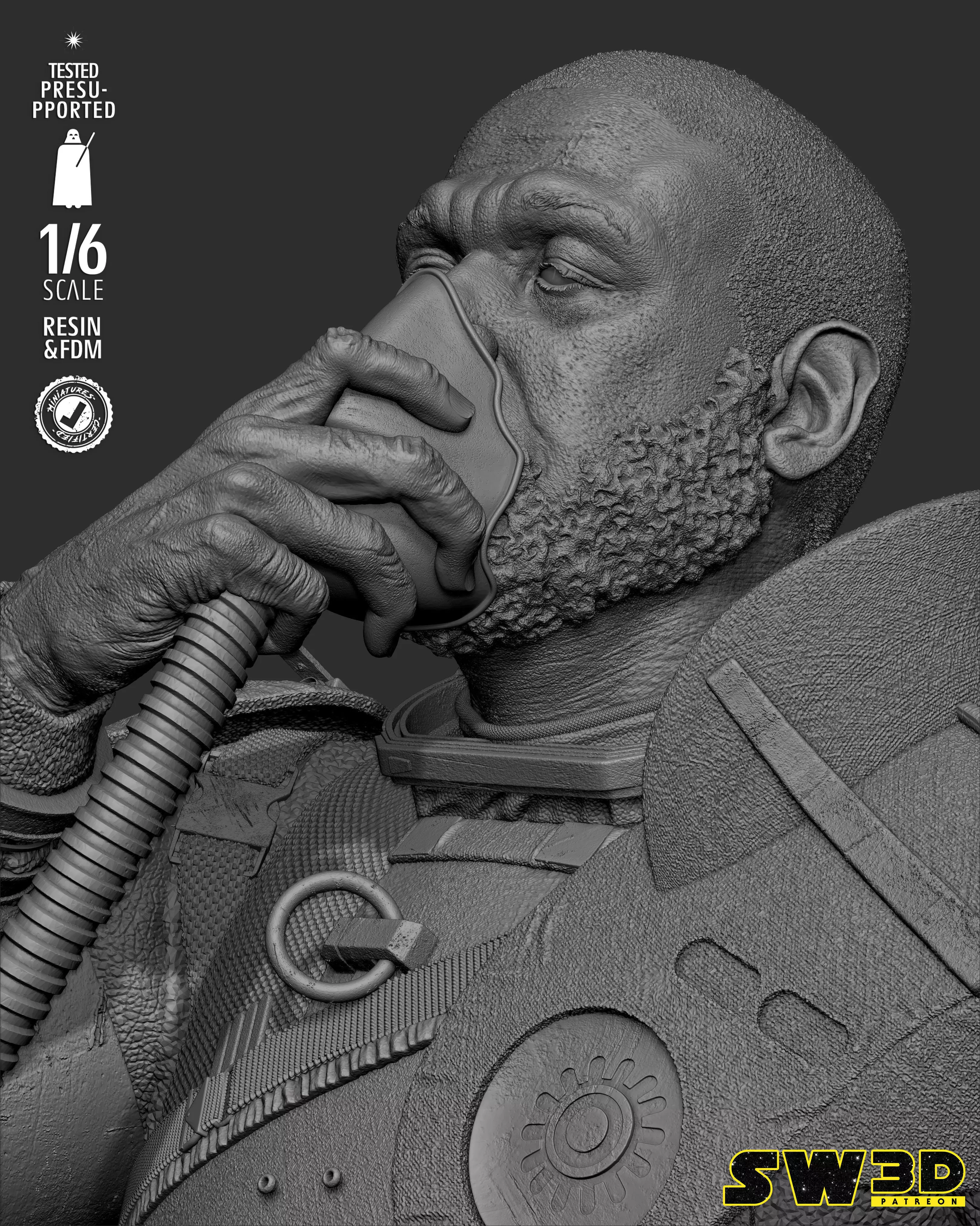 STAR WARS Saw Gerrera Sculpture 3D print model_11