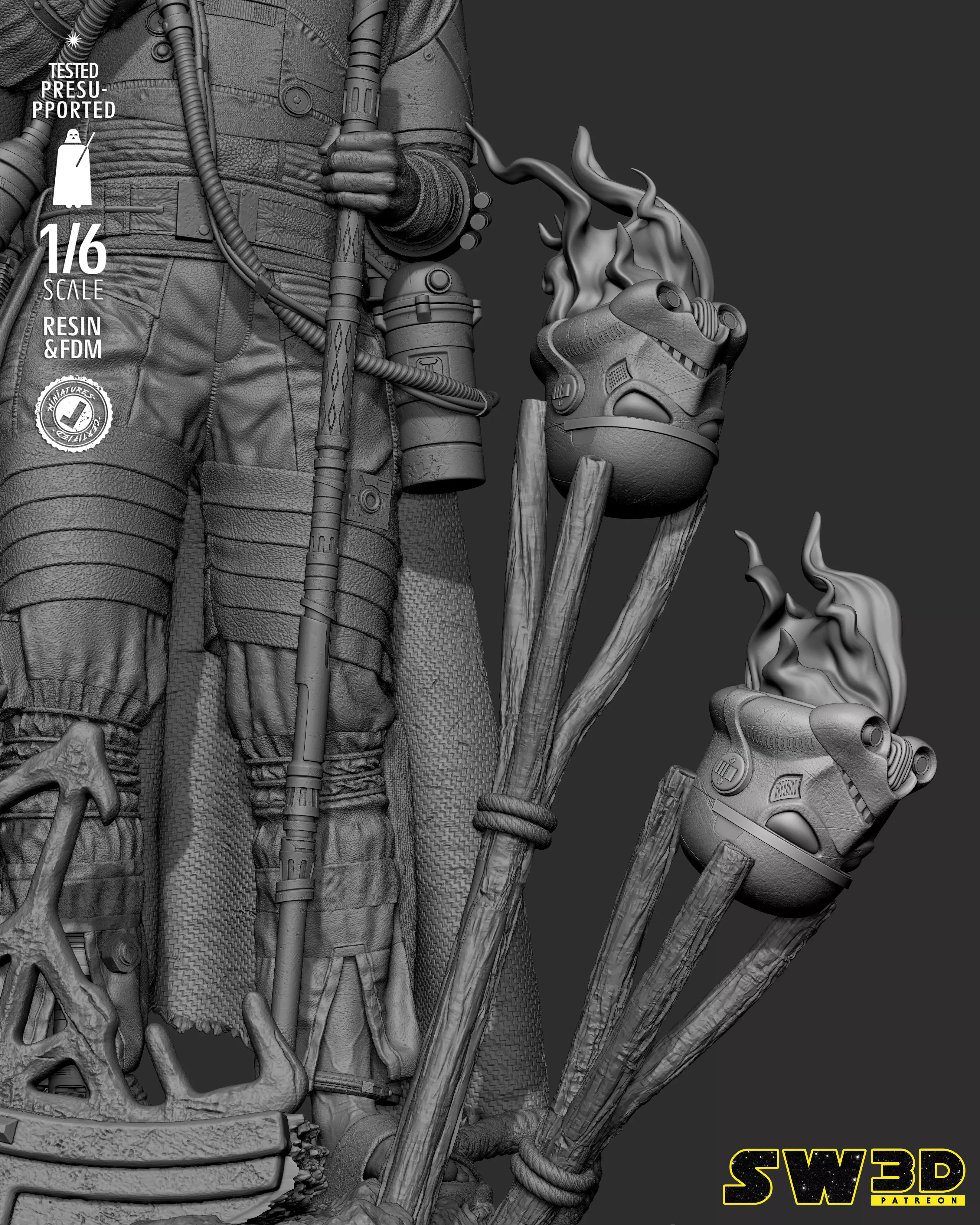 STAR WARS Saw Gerrera Sculpture 3D print model_54