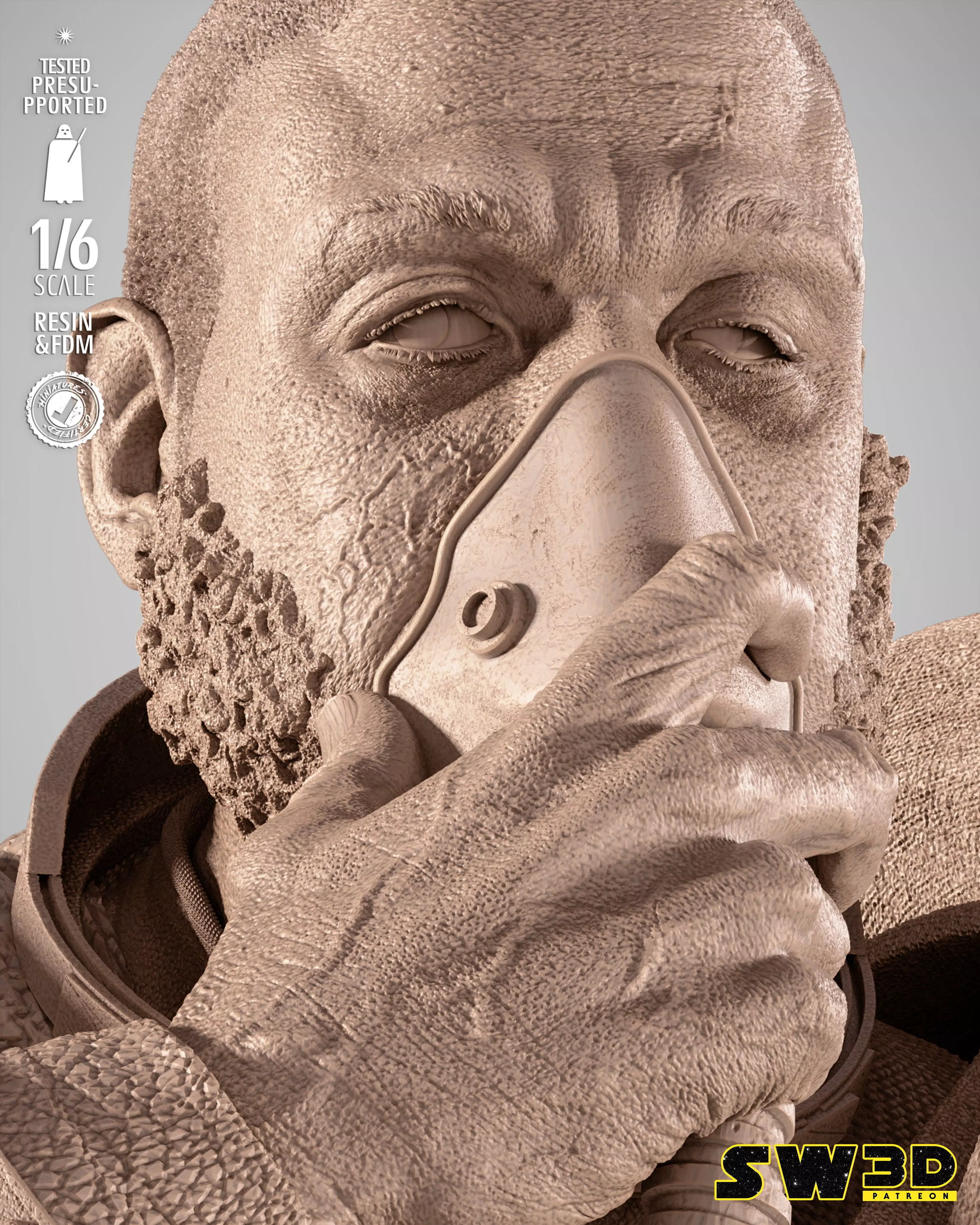 STAR WARS Saw Gerrera Sculpture 3D print model_6