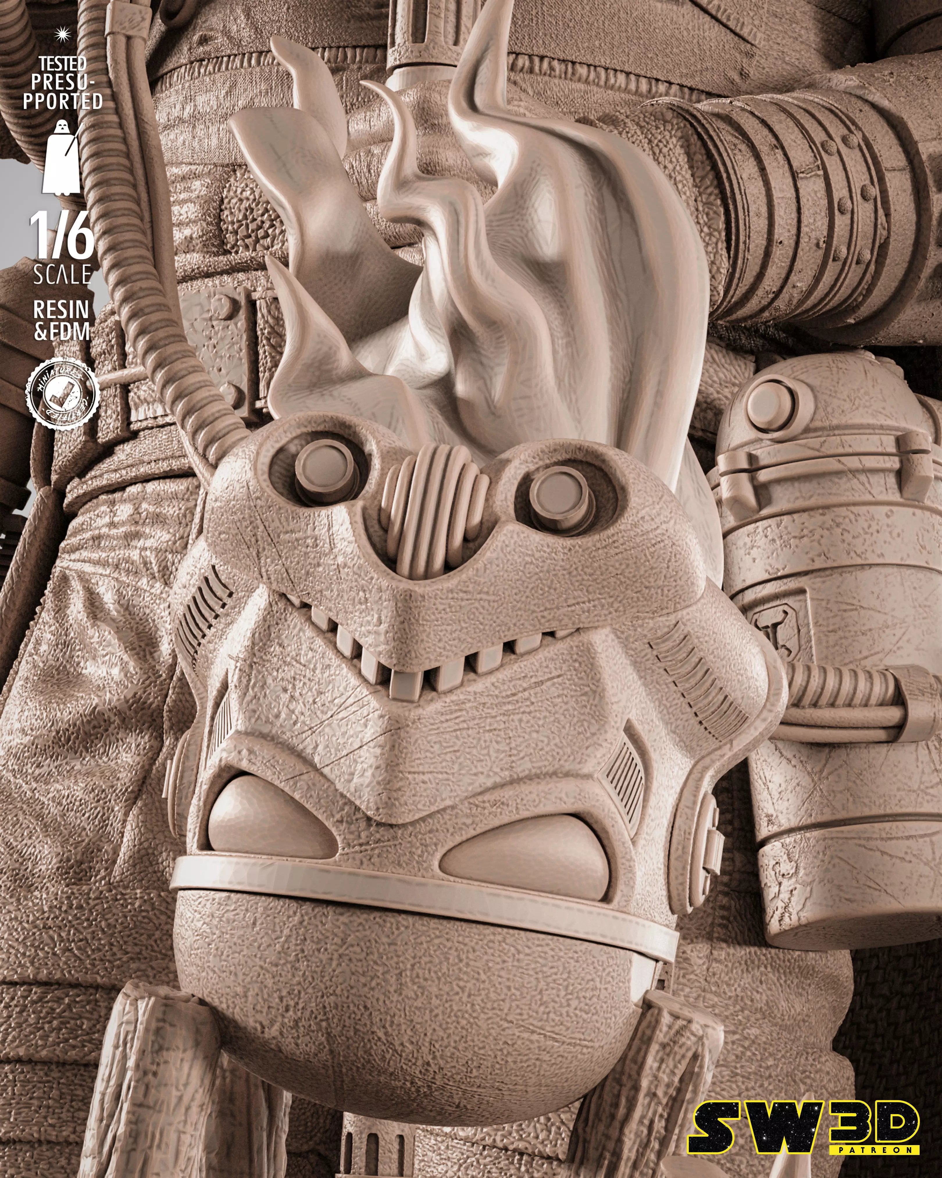 STAR WARS Saw Gerrera Sculpture 3D print model_42