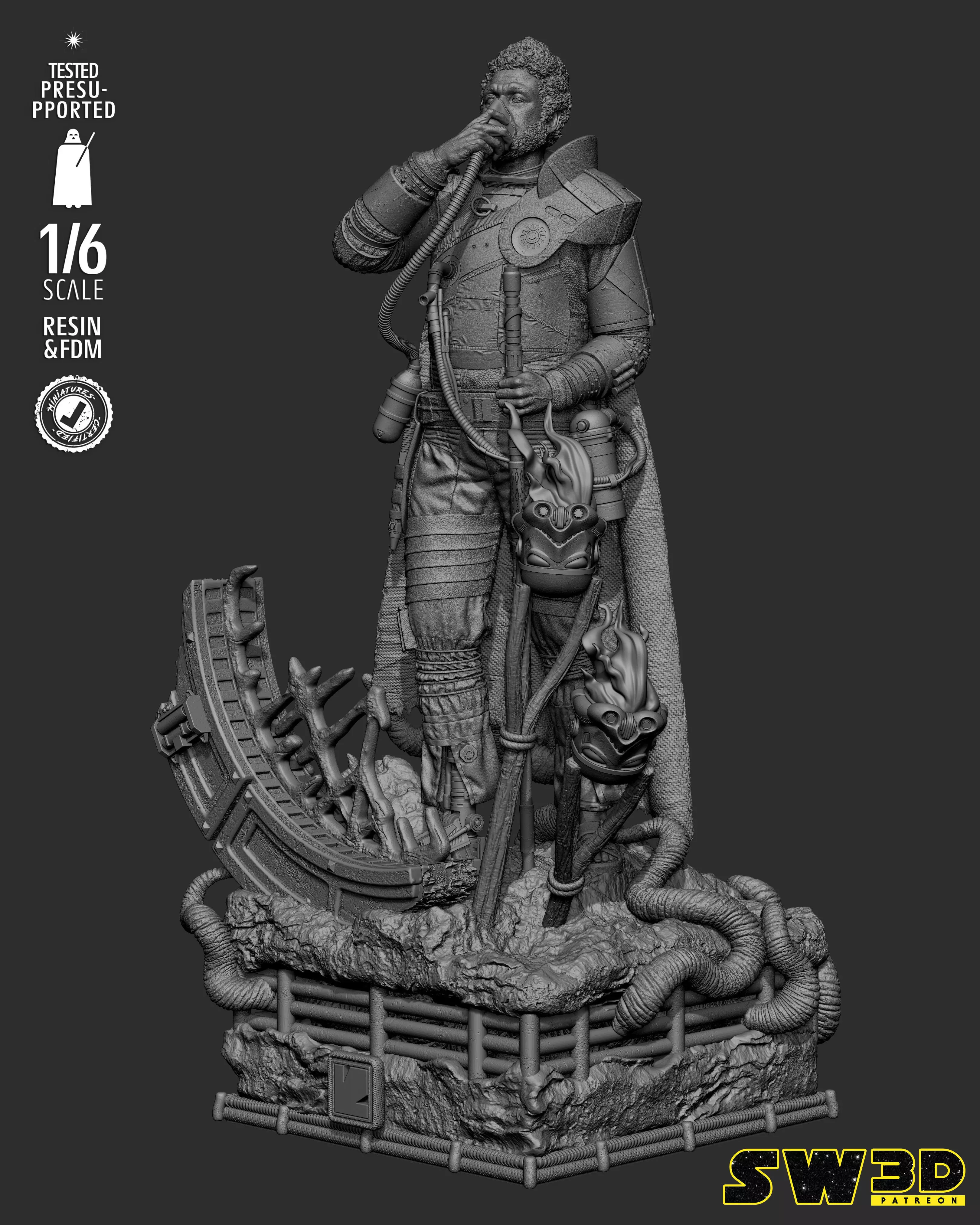 STAR WARS Saw Gerrera Sculpture 3D print model_14