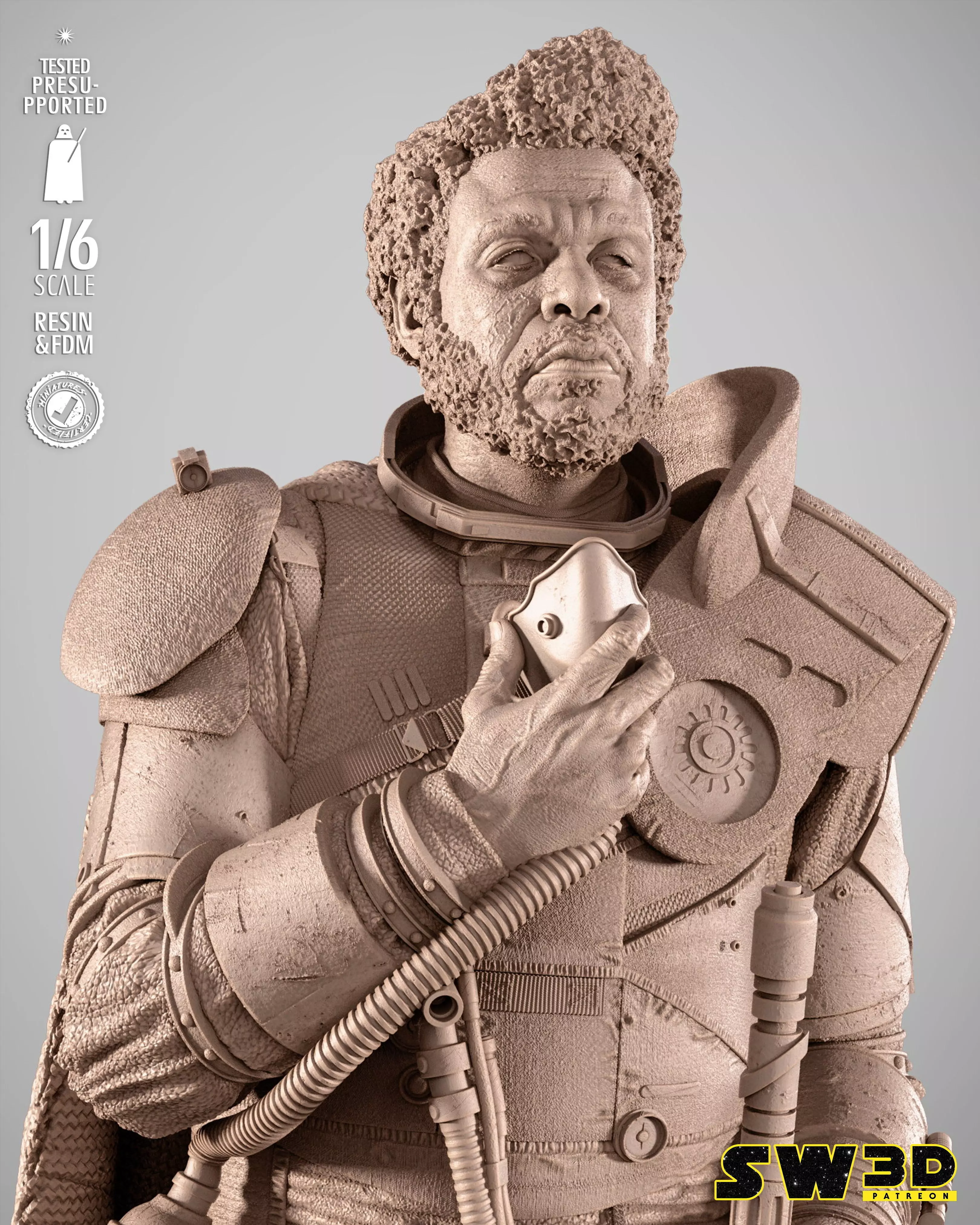 STAR WARS Saw Gerrera Sculpture 3D print model_2