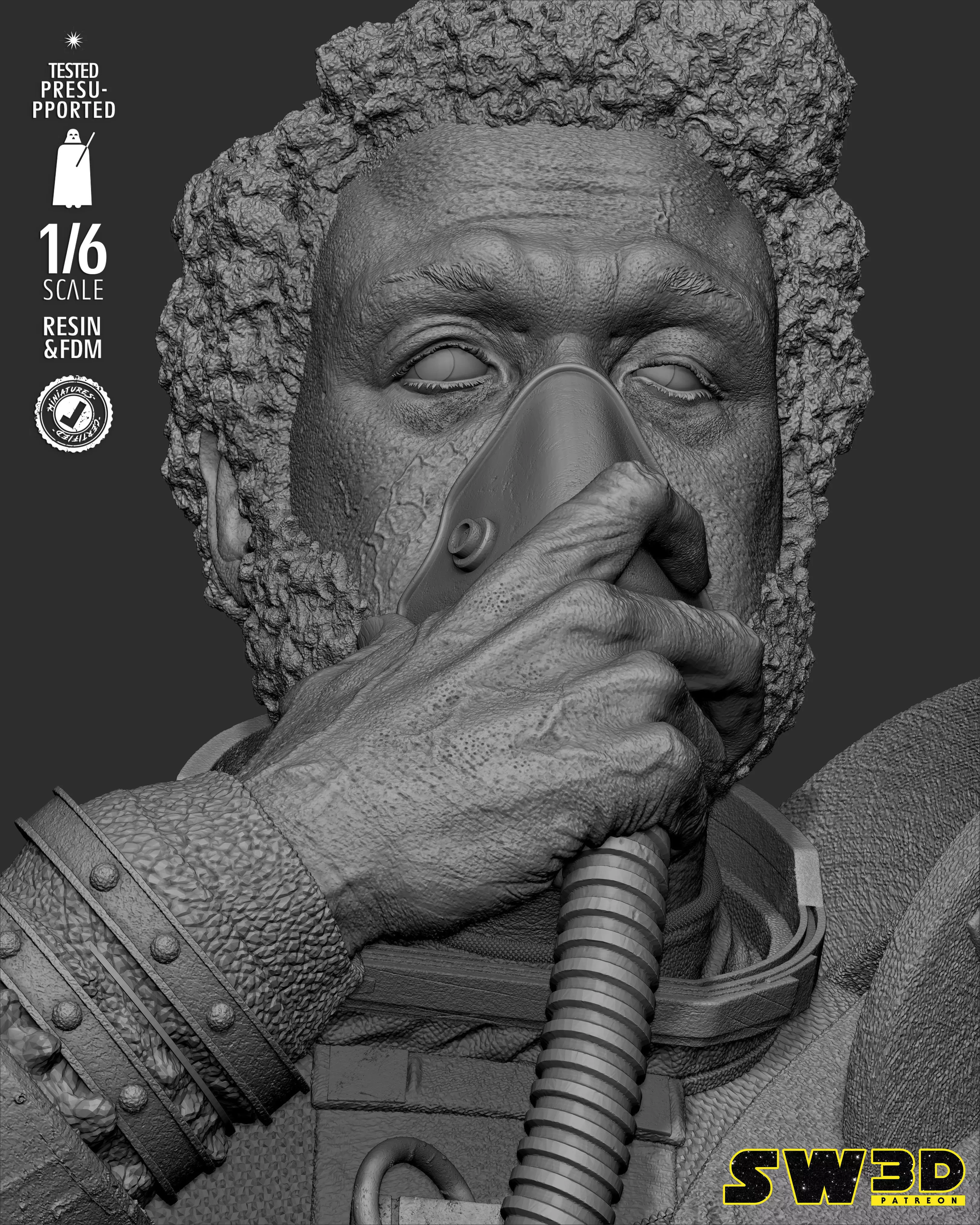 STAR WARS Saw Gerrera Sculpture 3D print model_60