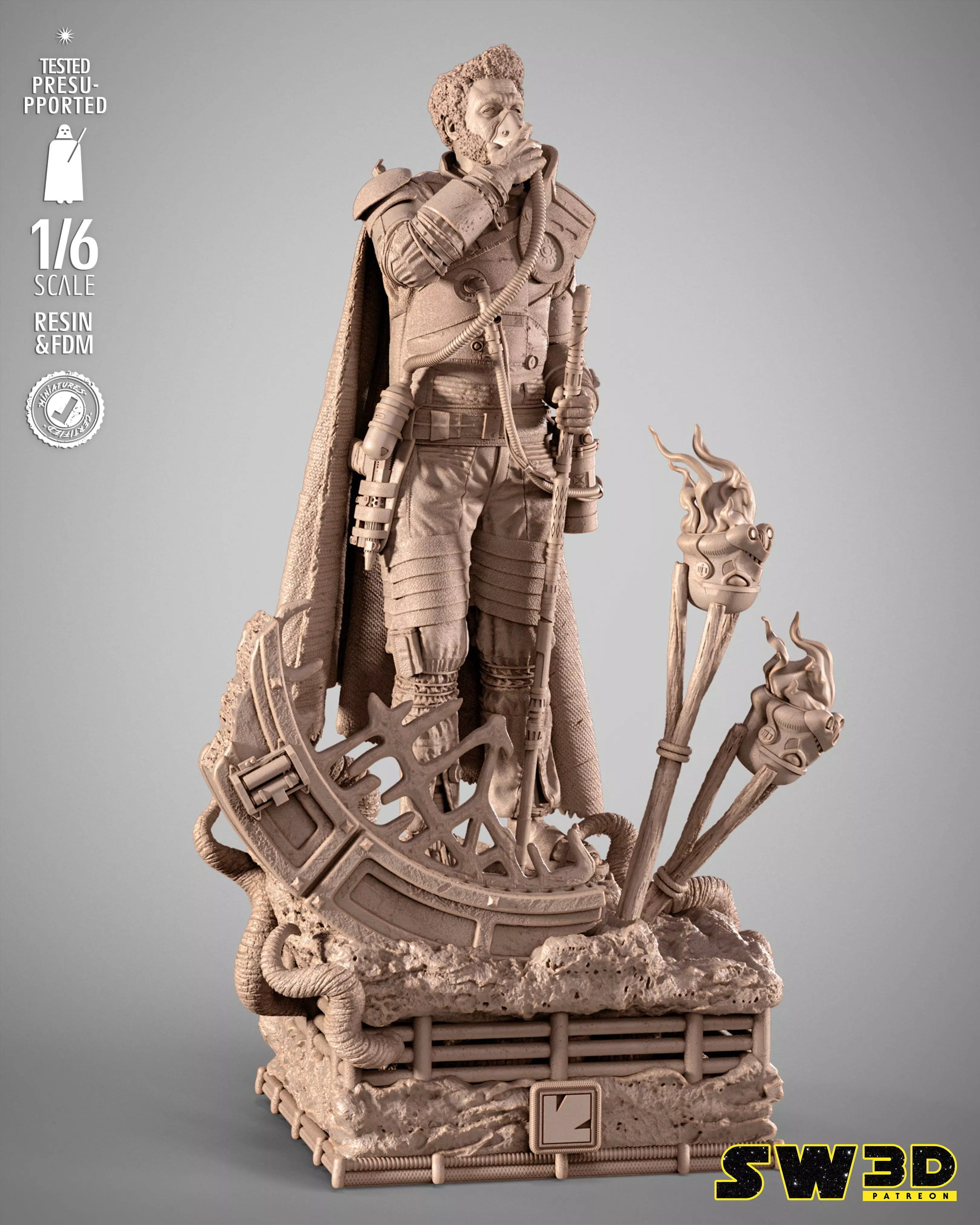 STAR WARS Saw Gerrera Sculpture 3D print model_0