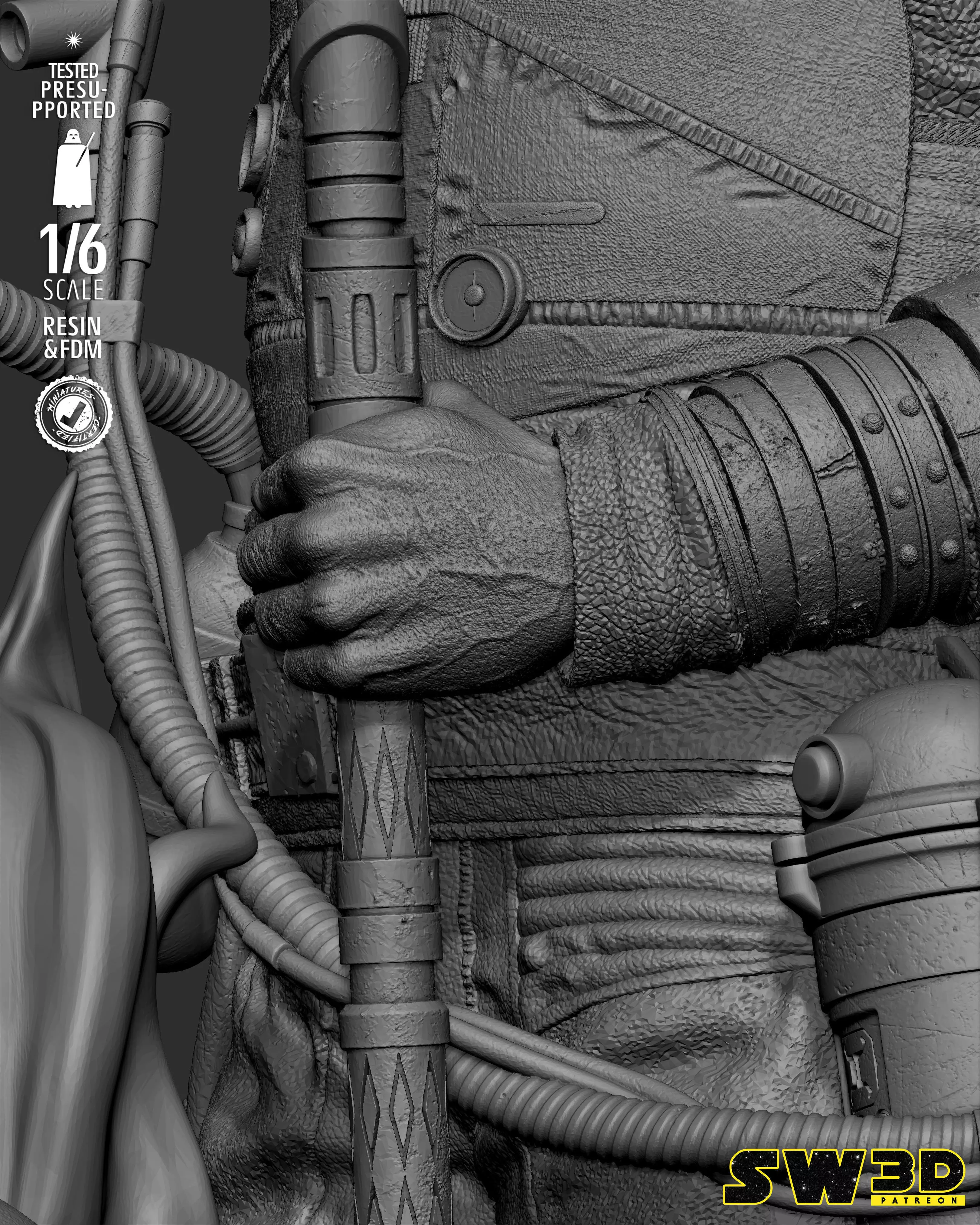 STAR WARS Saw Gerrera Sculpture 3D print model_37