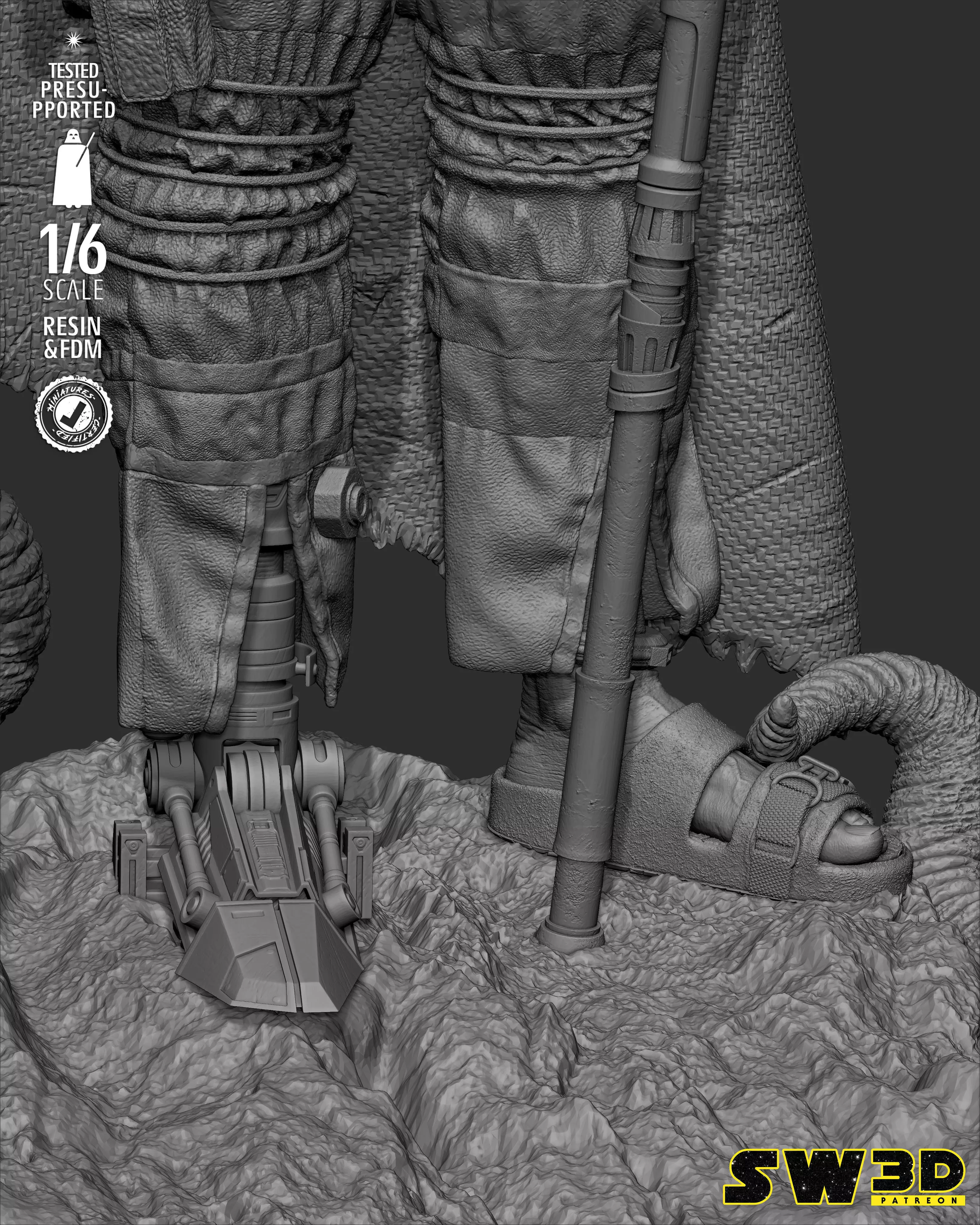 STAR WARS Saw Gerrera Sculpture 3D print model_39