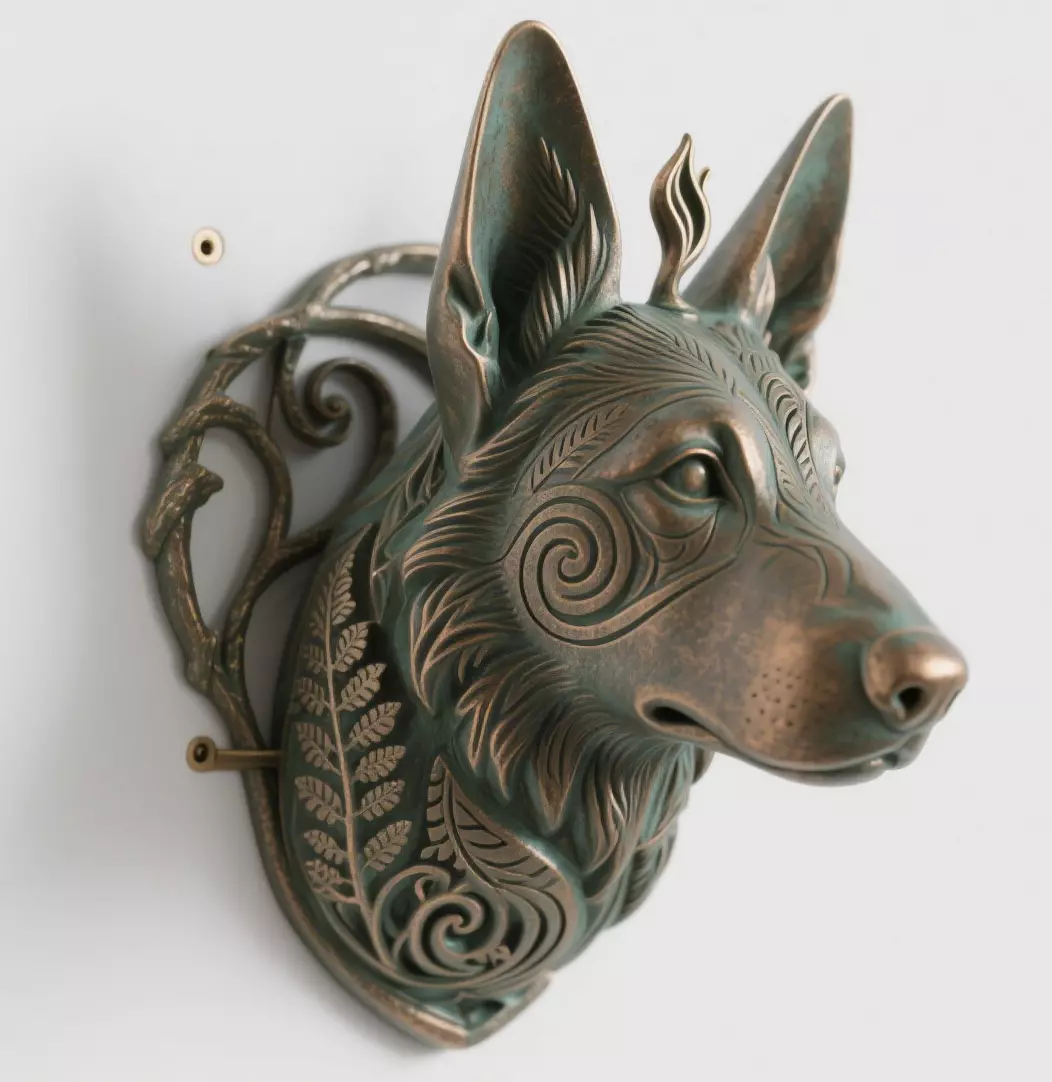 Dog sculpture 3D print model_0