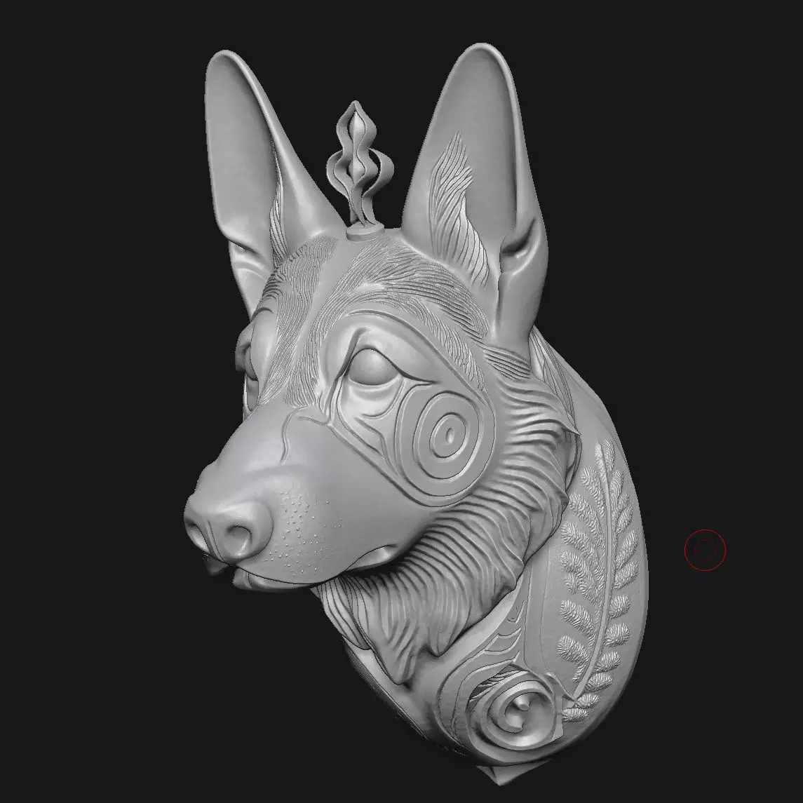 Dog sculpture 3D print model_5