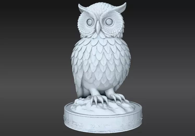 Snow Owl 3D Model Winter Figurine 3D Printable 3D model_2