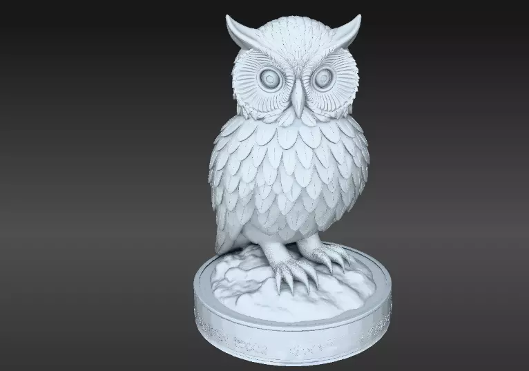 Snow Owl 3D Model Winter Figurine 3D Printable 3D model_8