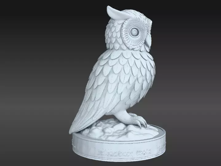 Snow Owl 3D Model Winter Figurine 3D Printable 3D model_4