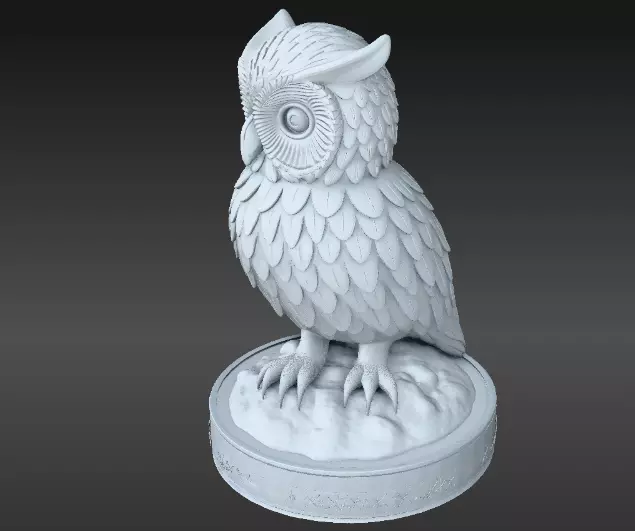 Snow Owl 3D Model Winter Figurine 3D Printable 3D model_7