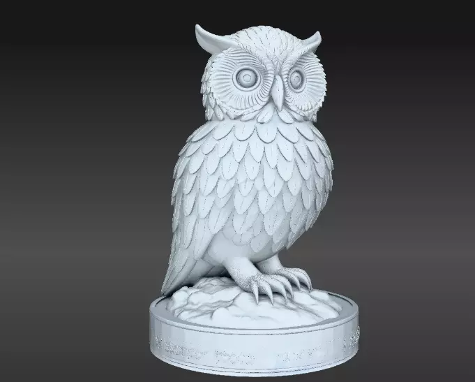 Snow Owl 3D Model Winter Figurine 3D Printable 3D model_3
