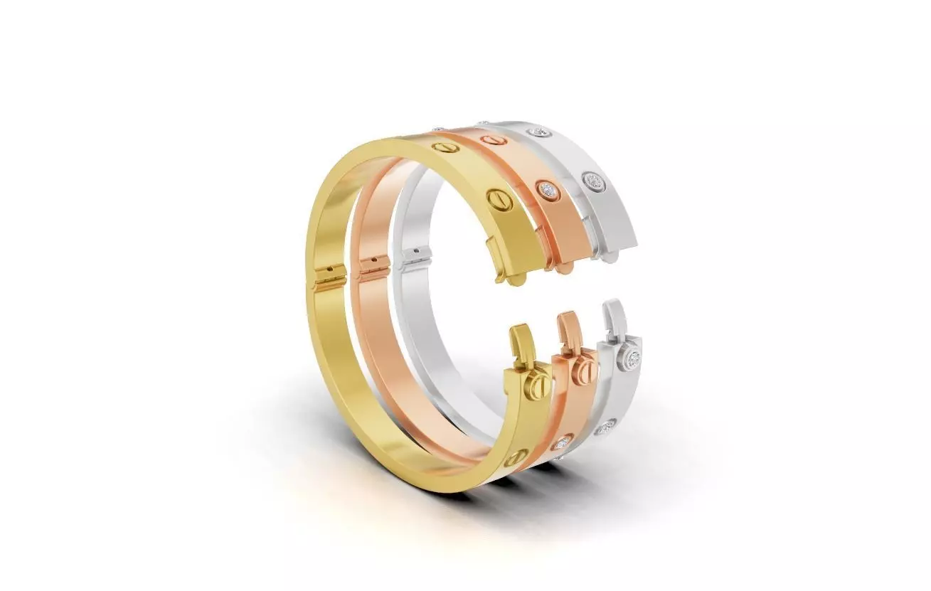 LOVE Bracelet Classic Model Push 3D print model_4