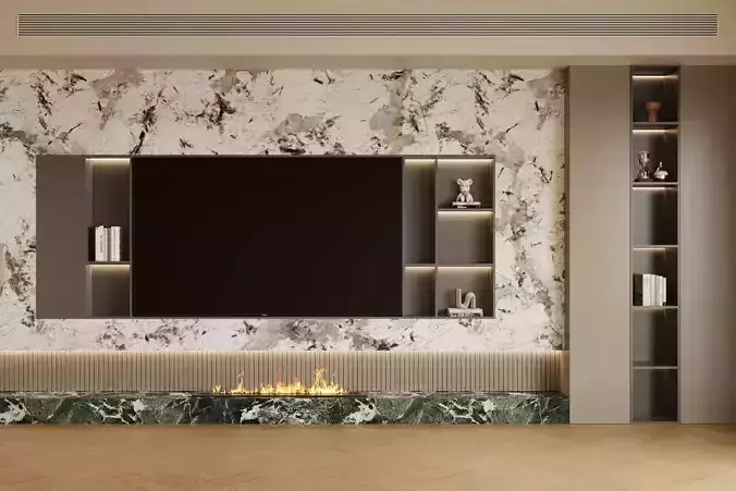 modern light luxury marble feature wall